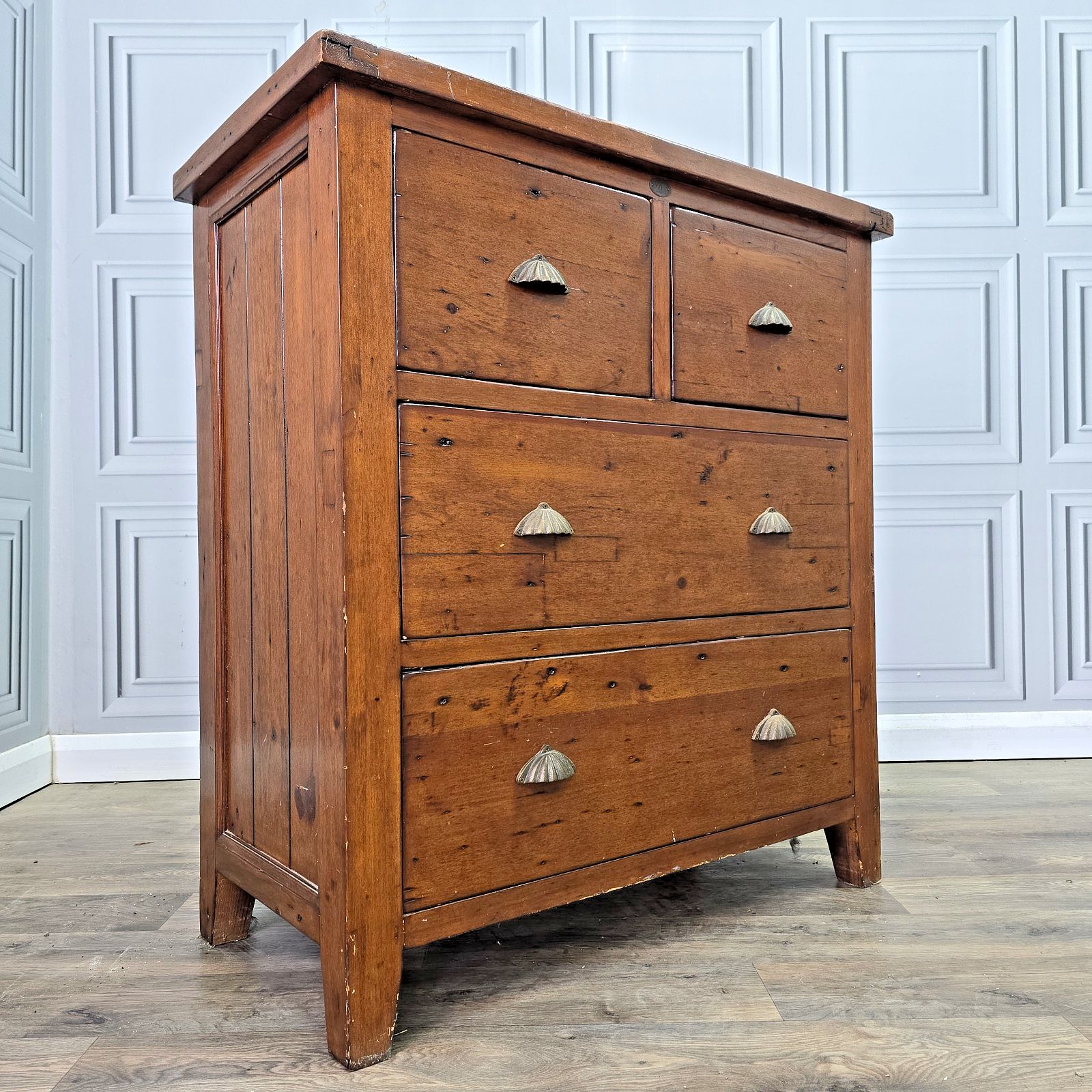 Rustic Chest Of Drawers Solid Wooden Irish Coast Reclaimed Pine Tallboy
