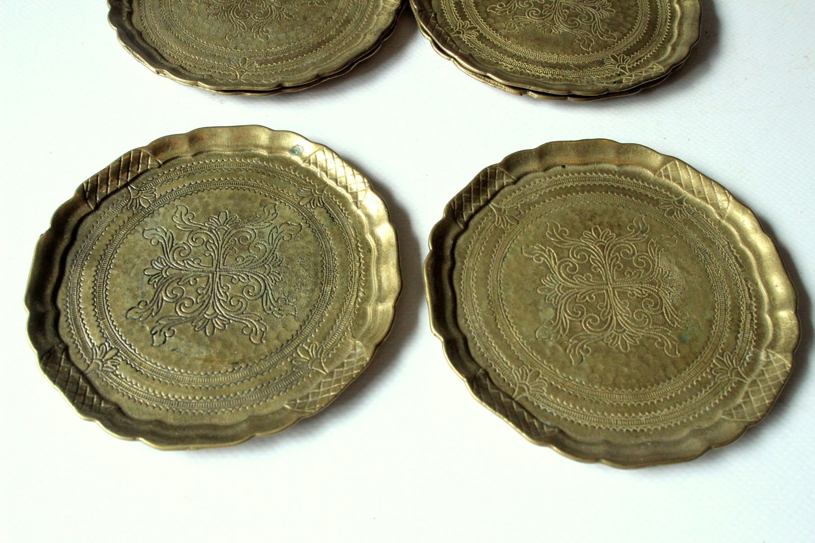 6 Design Massief Messing Onderzetters Als Set Vintage Uit De Jaren 60 photo for sale