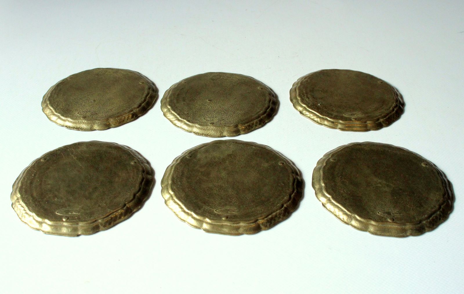 6 Design Massief Messing Onderzetters Als Set Vintage Uit De Jaren 60 photo vinterior