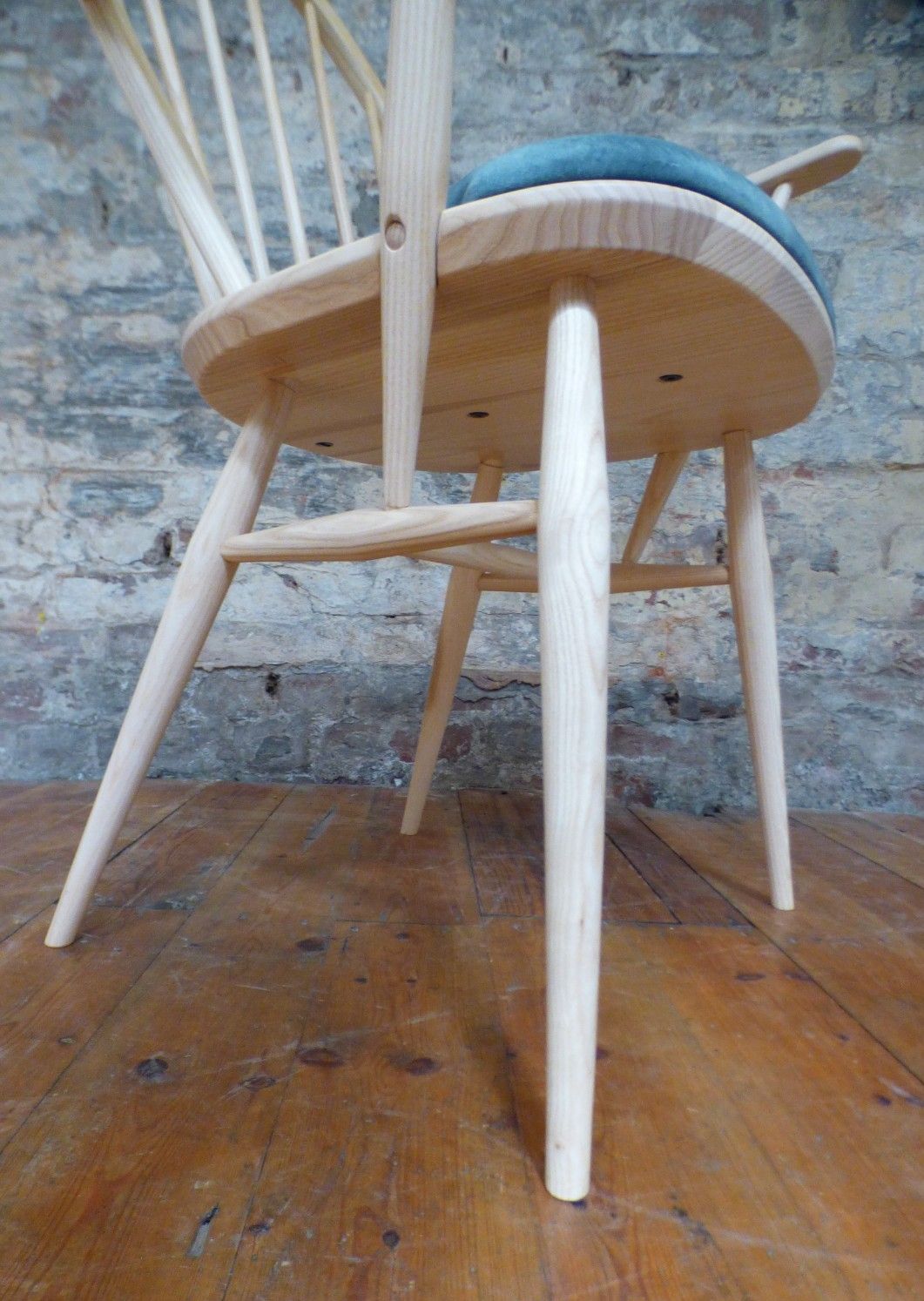 869.0 Four Modern Upholstered Windsor Blonde Ash Ercol Dining Chairs Exc Uk Delivery photo