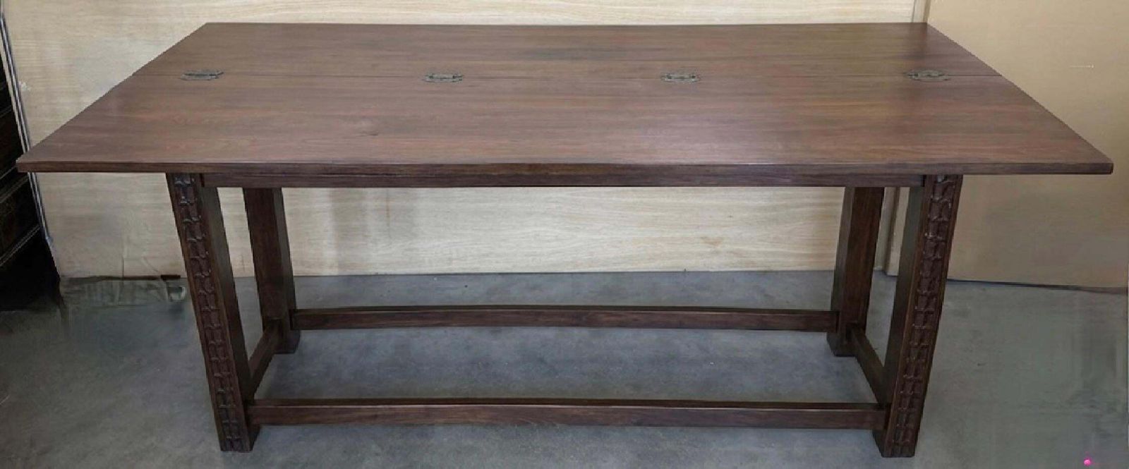 Console convertible de style rustique espagnol en bois massif photo Mobilier