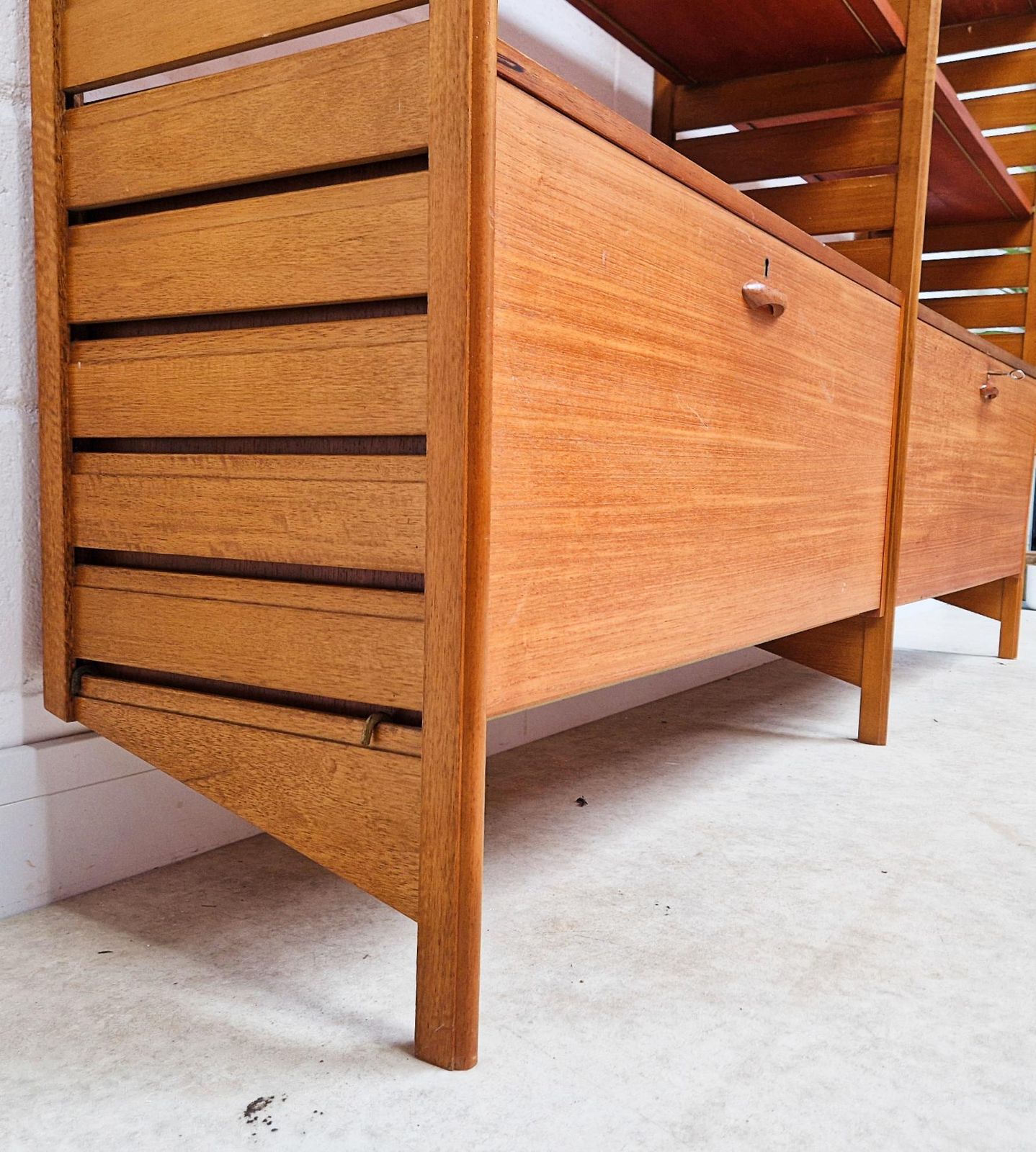 photo buy Staples Ladderax Vintage Mid Century 1960s Danish Design 2 Bay Cabinet Shelf Modular System Pg215