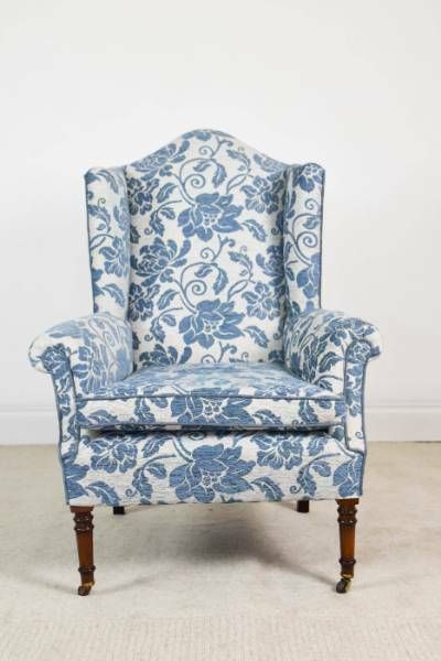 Georgian Style Late Victorian Wing Chair photo vintage