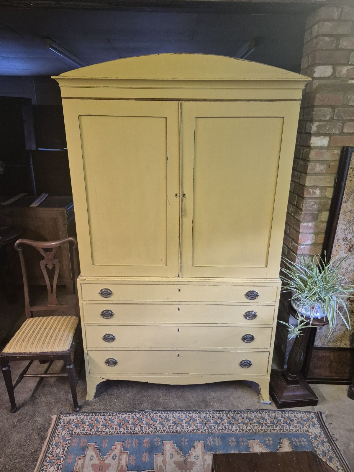 Fabulous C1820 Rustic Country House Yellow Regency Larder Cupboard Linen Press photo buy
