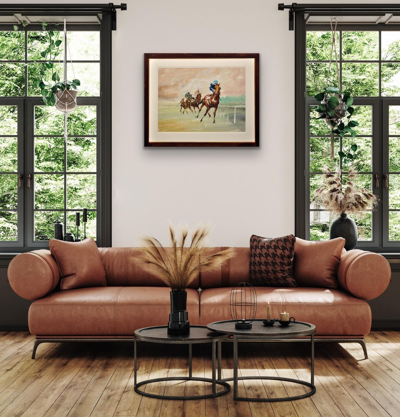 photo furniture John Rattenbury Skeaping 1901 To 1980. English. A Three Horse Race, 1963. Mid 20th Century Gouache & Watercolour Horse Racing Painting.