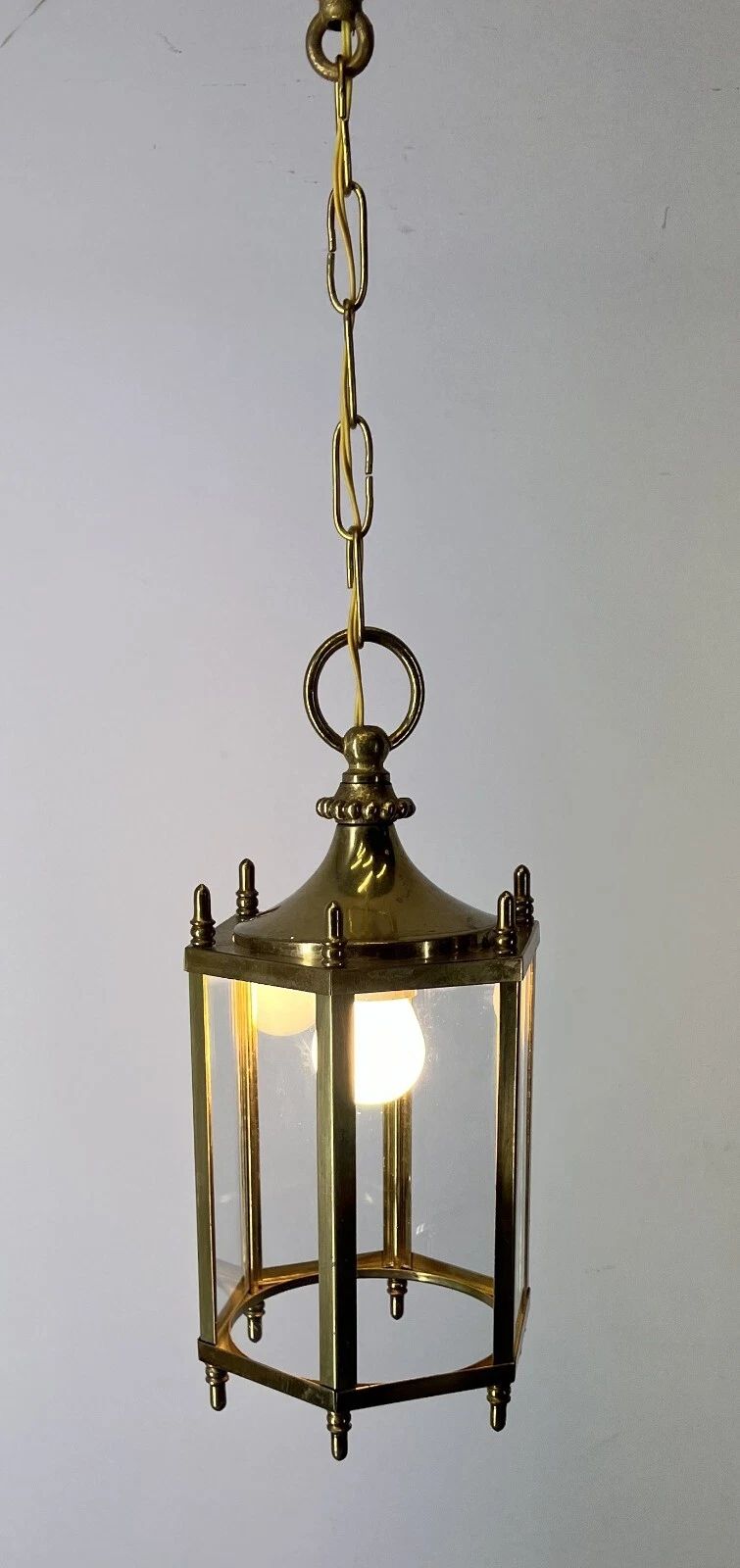 Ceiling Lamp Vintage Style Brass Pendant Chandelier Lantern Light Lot 5254 photo furniture