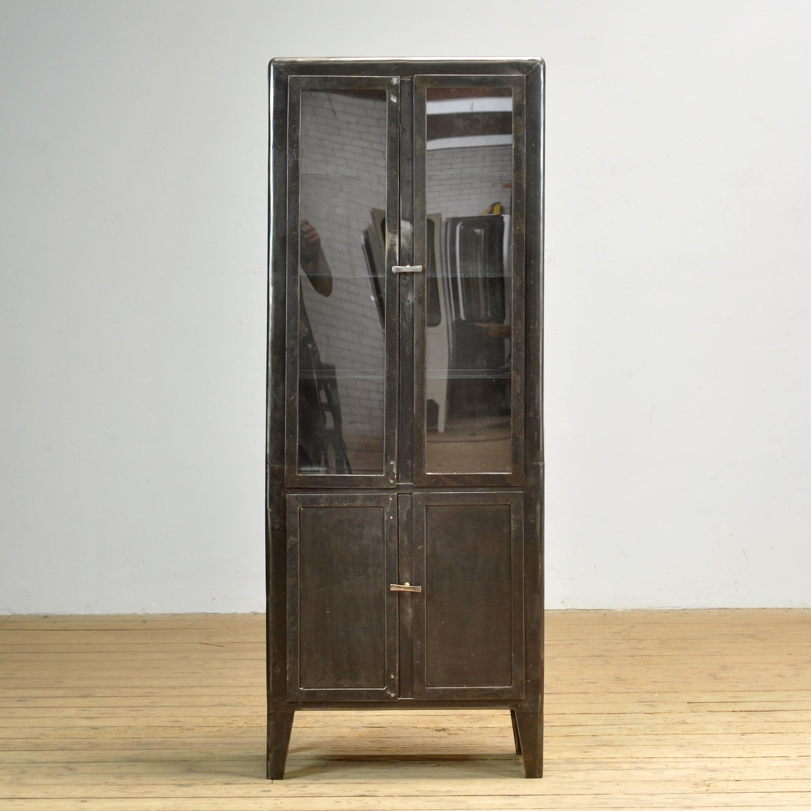 Polished Iron Medicine Cabinet, 1930s photo furniture