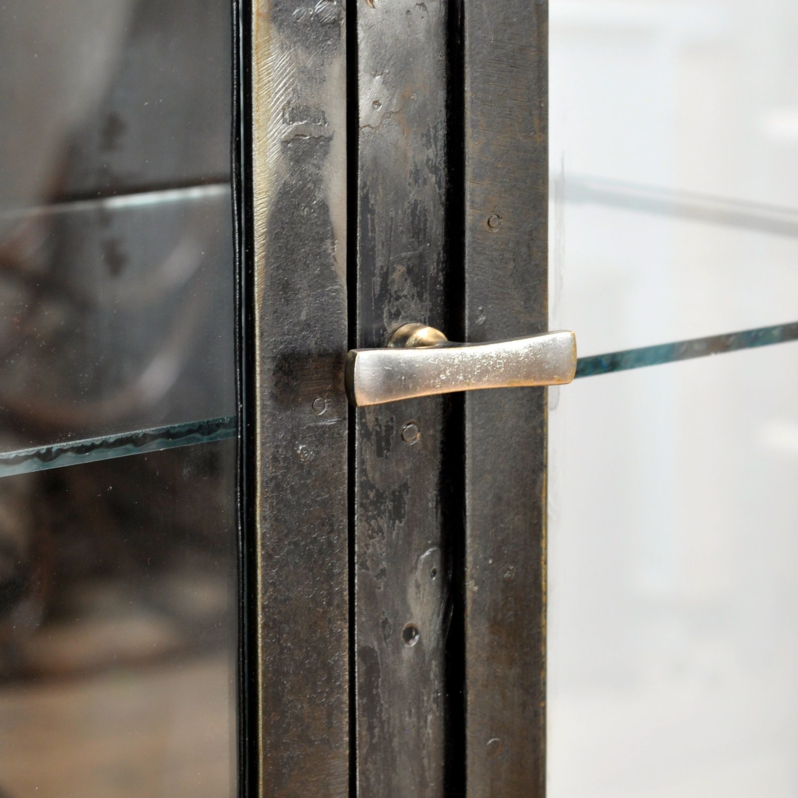 Polished Iron Medicine Cabinet, 1930s photo vintage