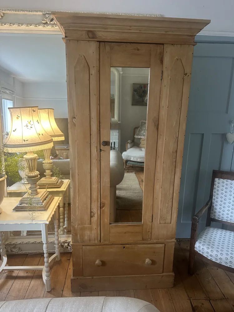 Old Pine Cupboard With Shelves Wardrobe
