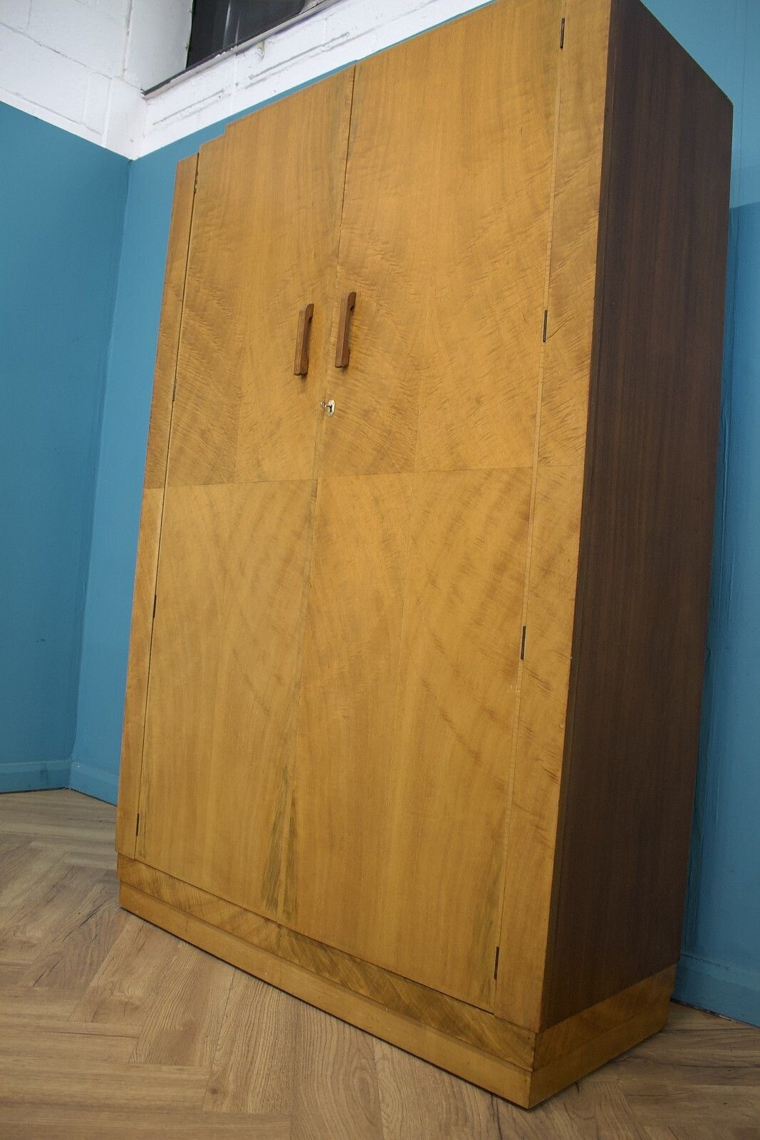 Vintage Art Deco Walnut Wardrobe, 1930s #1786 photo vinterior