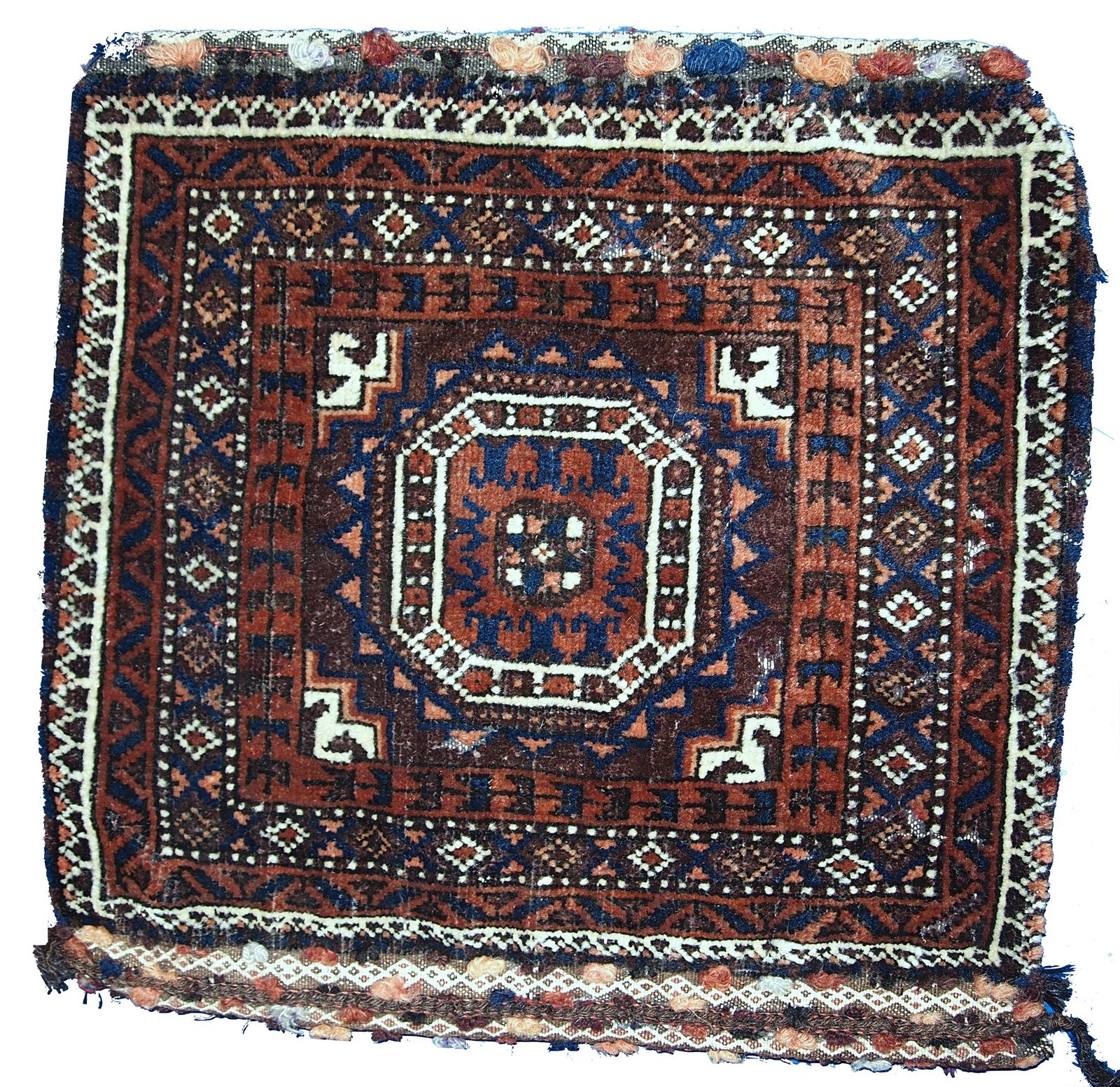 Sac à sel afghan Baluch d'époque, laine, 1,4' x 1,5', années 1900