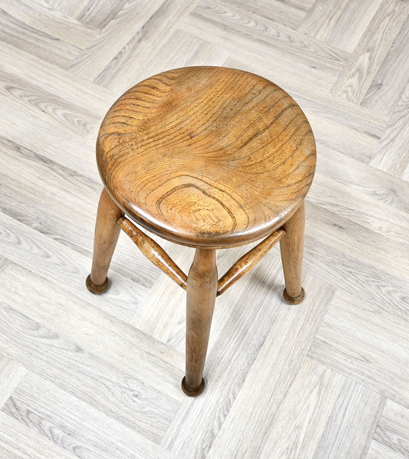 Antique Ball Footed Country Stool photo furniture