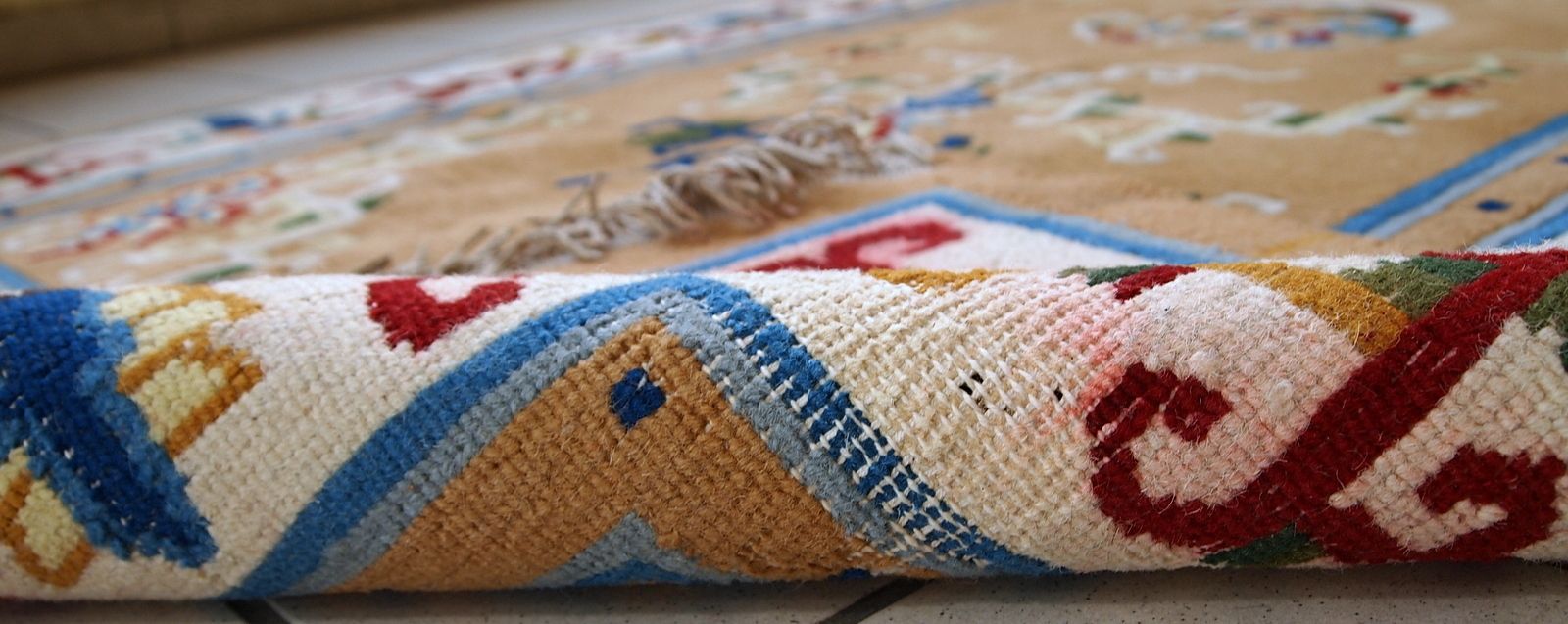 Handmade Art Deco Chinese Rug 3.9' X 6.9' Wool 1960s photo furniture
