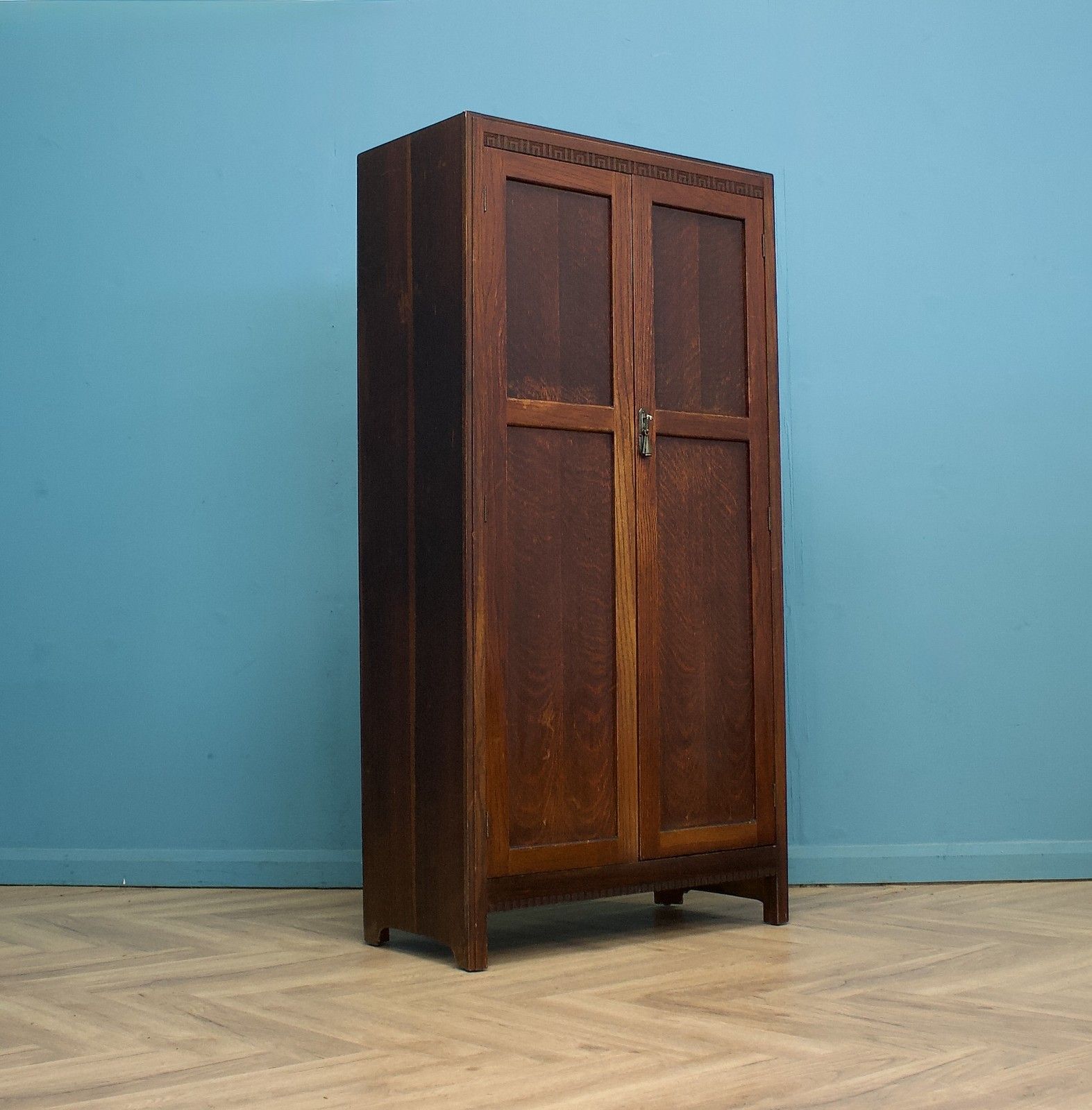 Vintage Art Deco Style Oak Compact Compactum Wardrobe, 1930s, #1788 photo 599.0