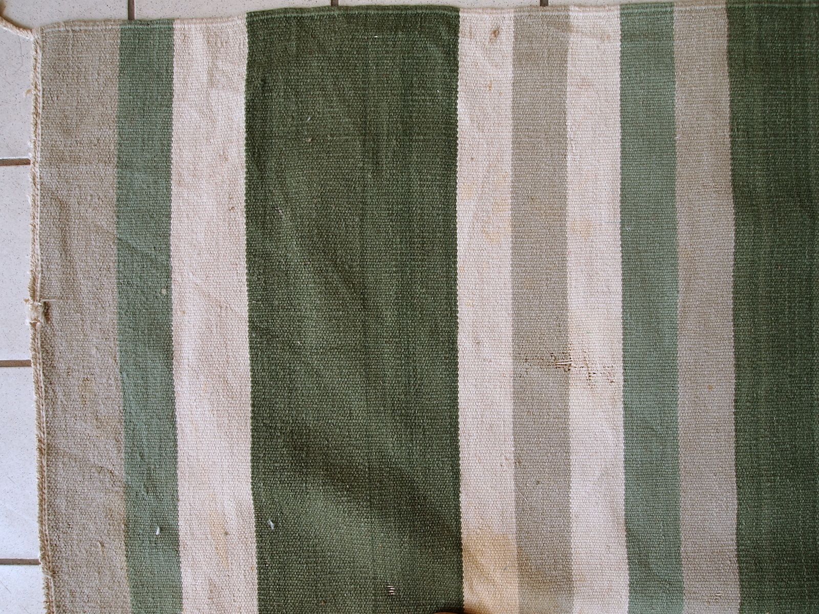 Handgemaakt antiek Indiaas Dhurri Kilim vloerkleed 5,4' x 7,8' – gestreept, jaren 1930 photo furniture