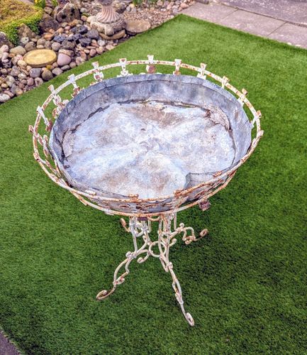 French Ironwork Jardinière Trefoil Base Circa 1880  Delivery Available 0153 photo 481.0