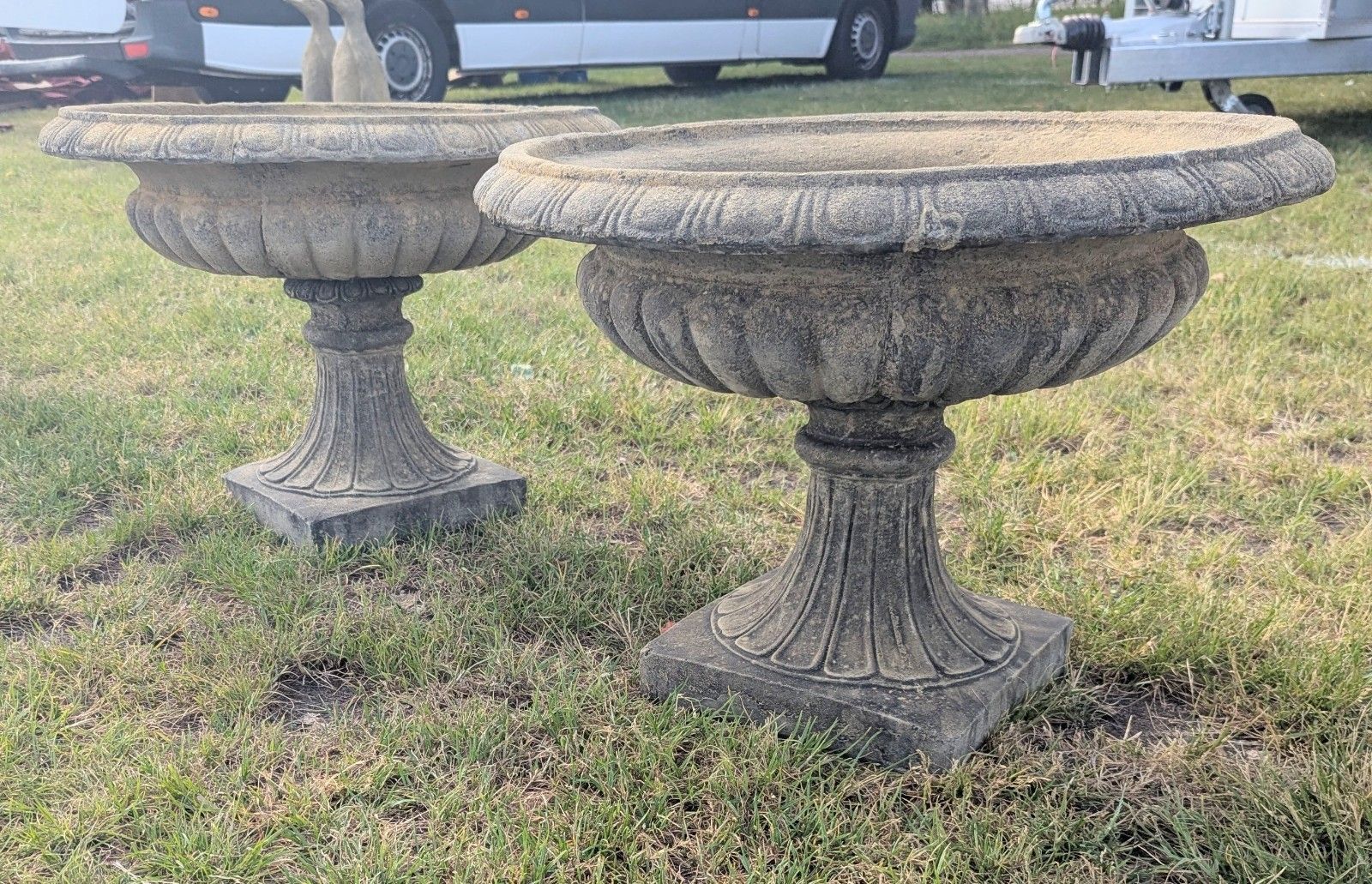 Woodbury Style Garden Urn Planters English Stone Delivery Available 0342.