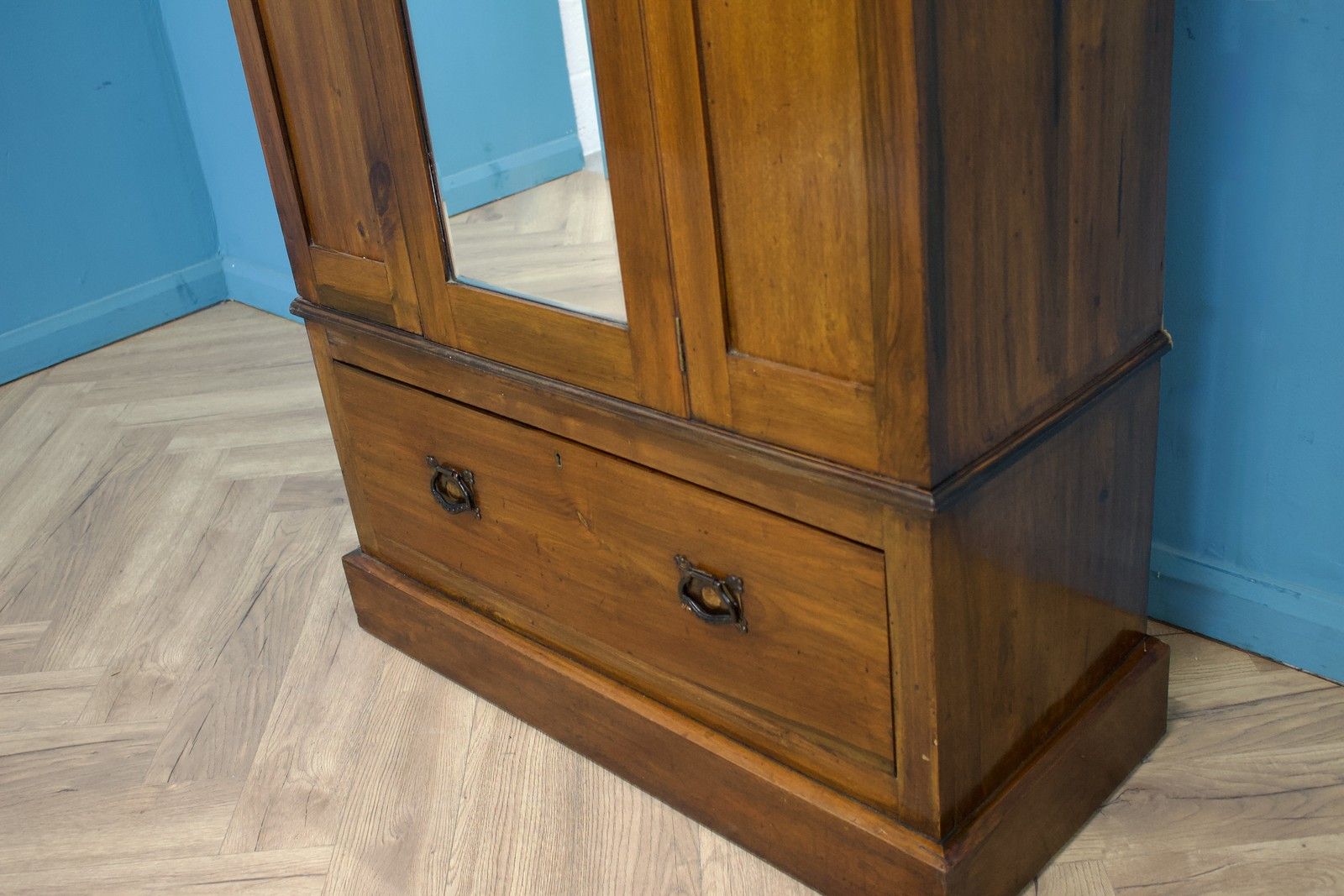 Antique Art Nouveau Mahogany Wardrobe Hall Cupboard, 1900s #1789 photo buy