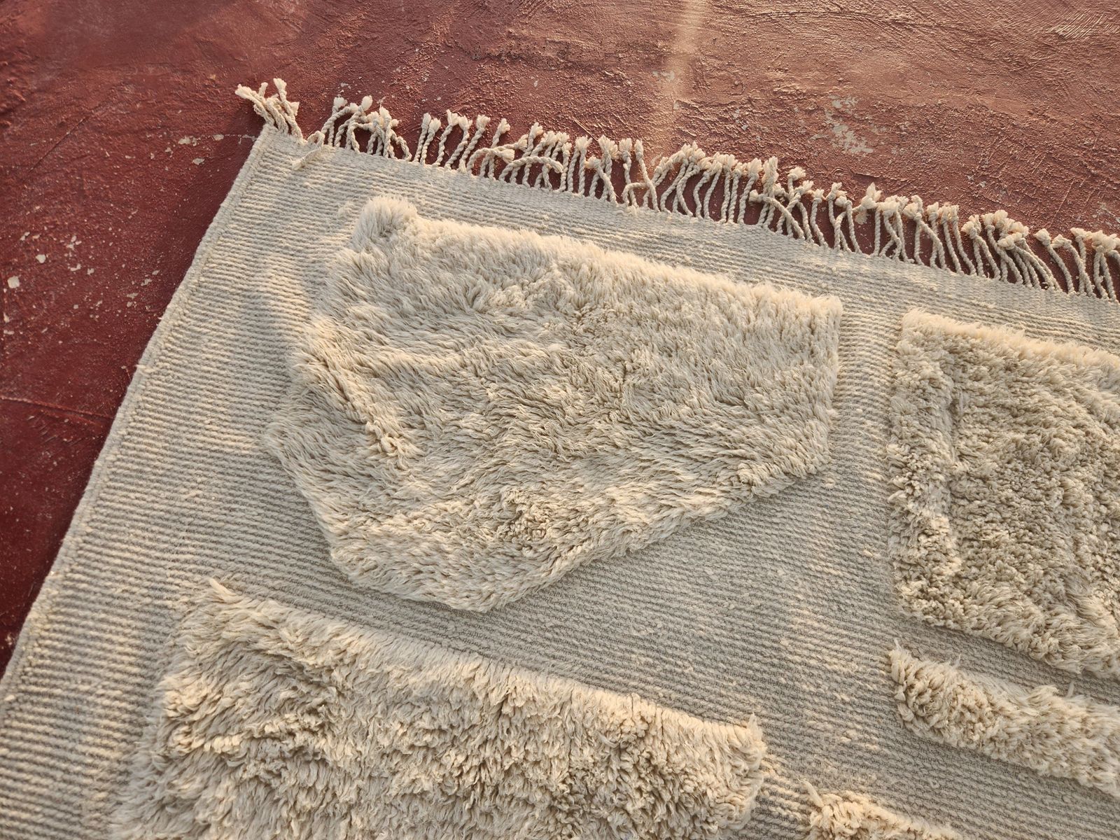 Large Moroccan Beni Ourain Style Rug – Handmade Cream Geometric Wool Carpet photo 900.0