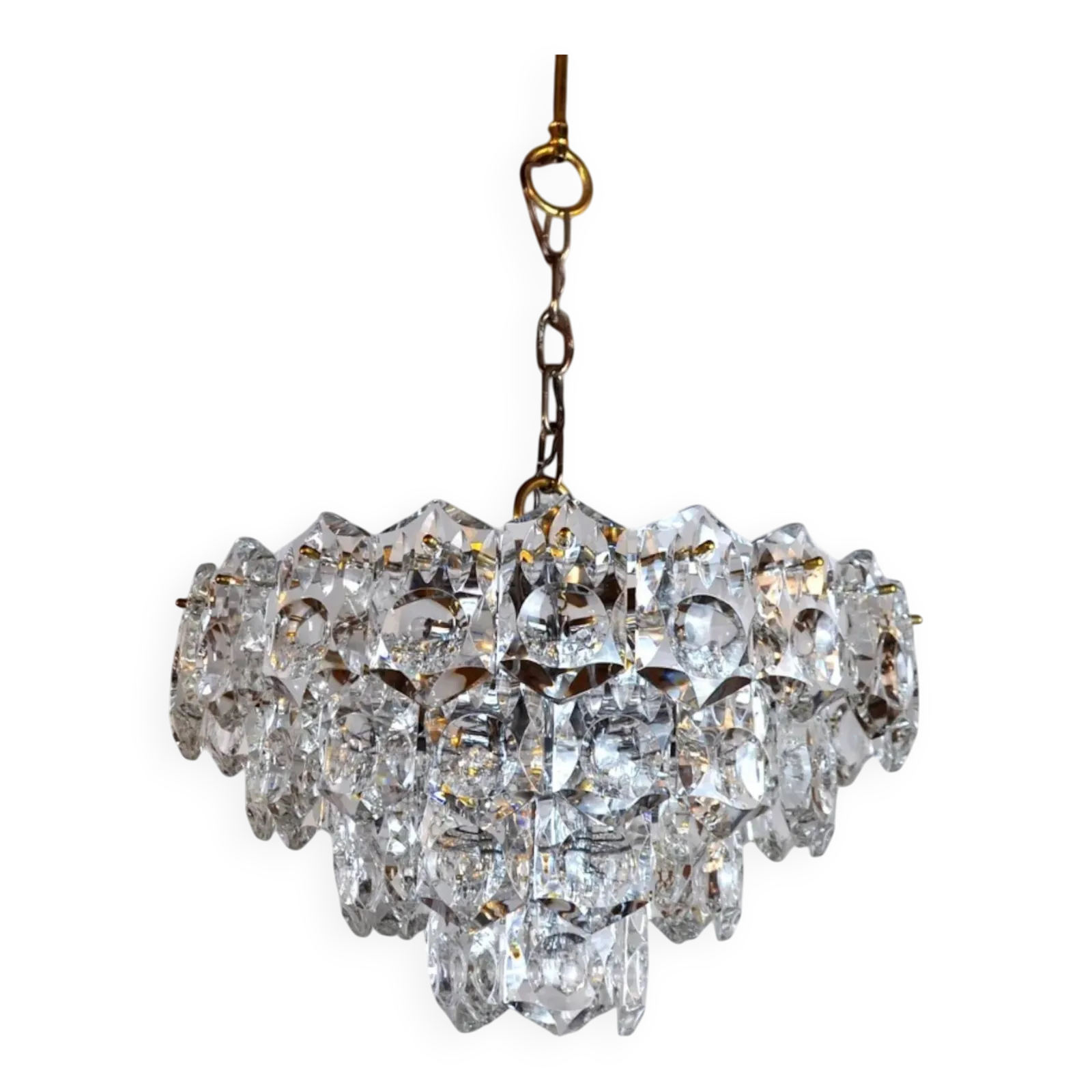 4 Level Crystal Chandelier Kinkeldey, Germany, 1970