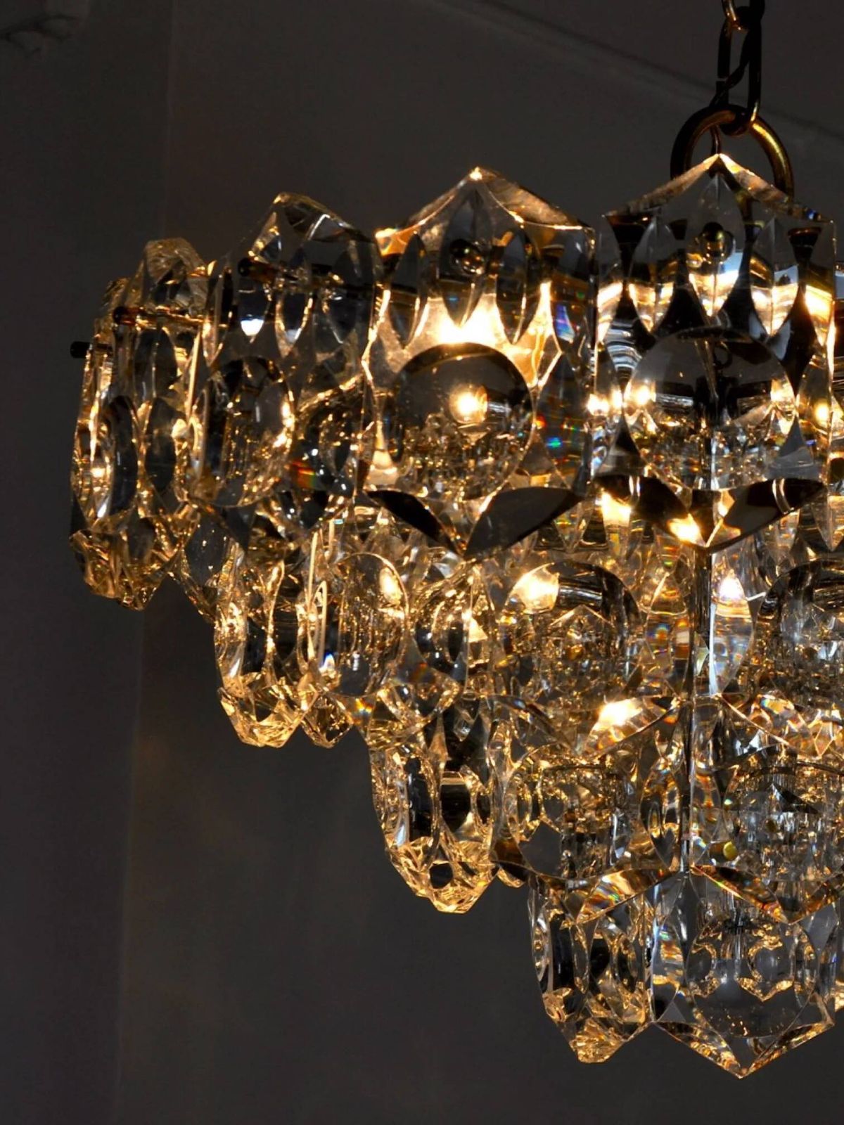 4 Level Crystal Chandelier Kinkeldey, Germany, 1970 photo Lighting