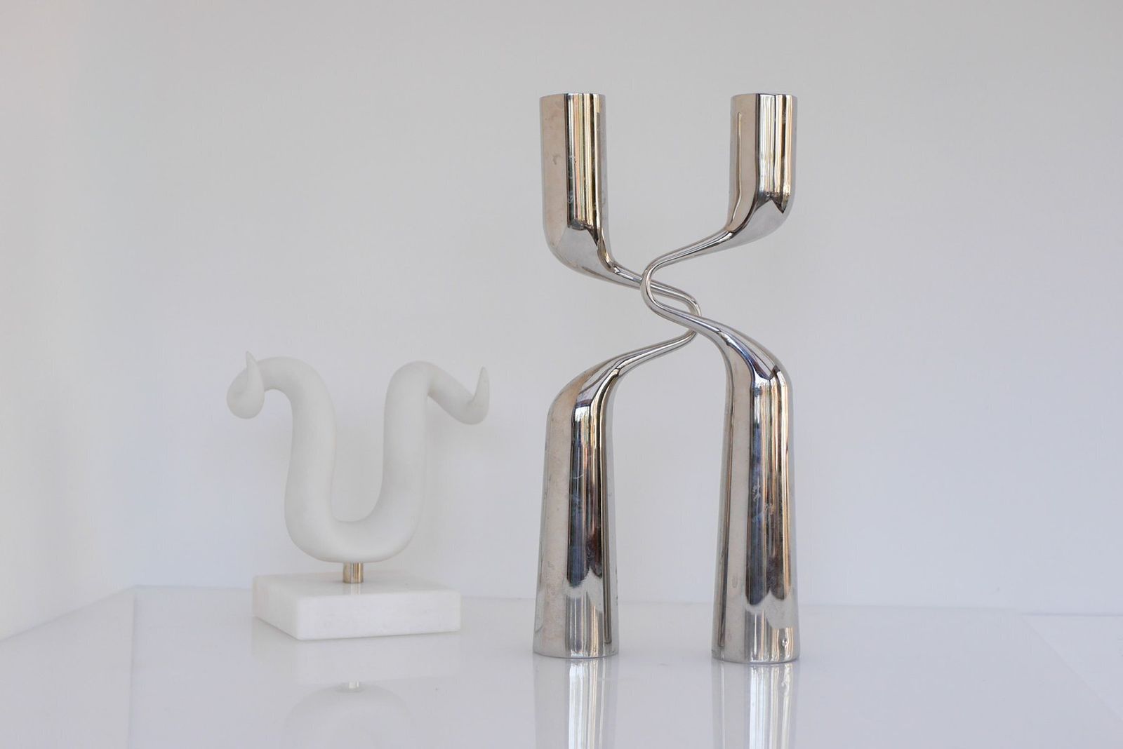 Vintage Sculptural Candleholders By Mikaela Dörfel, 2000s, Set Of 2 photo for sale