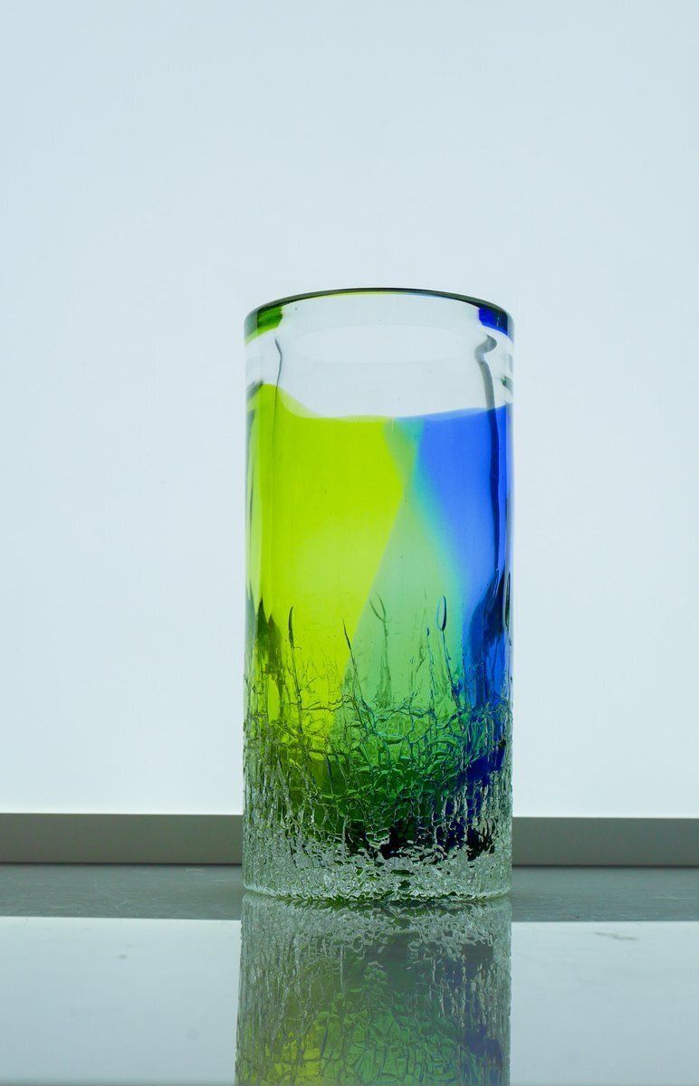 Scandinavisch kunstglas – Unik vaas van Göran Wärff voor Kosta Boda, Zweden, jaren 1980
