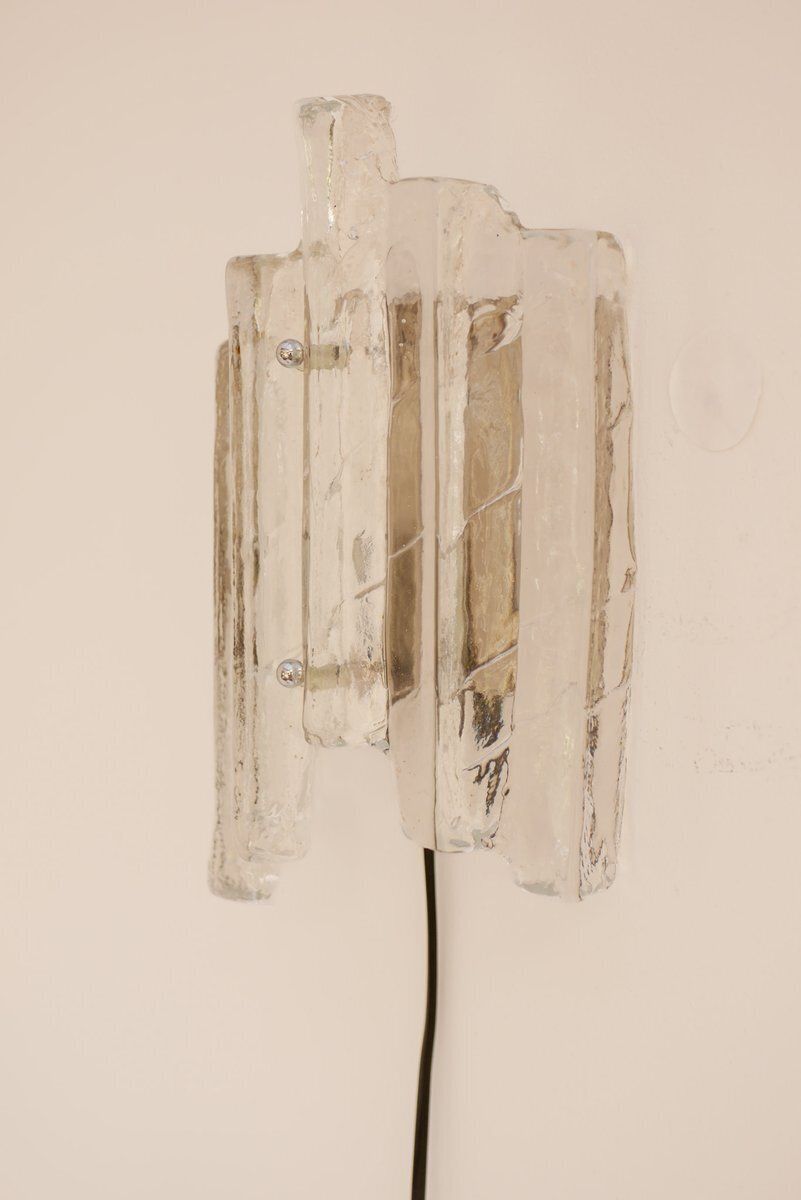 photo furniture Duitse glazen wandlamp van Fischer Leuchten, jaren 1970