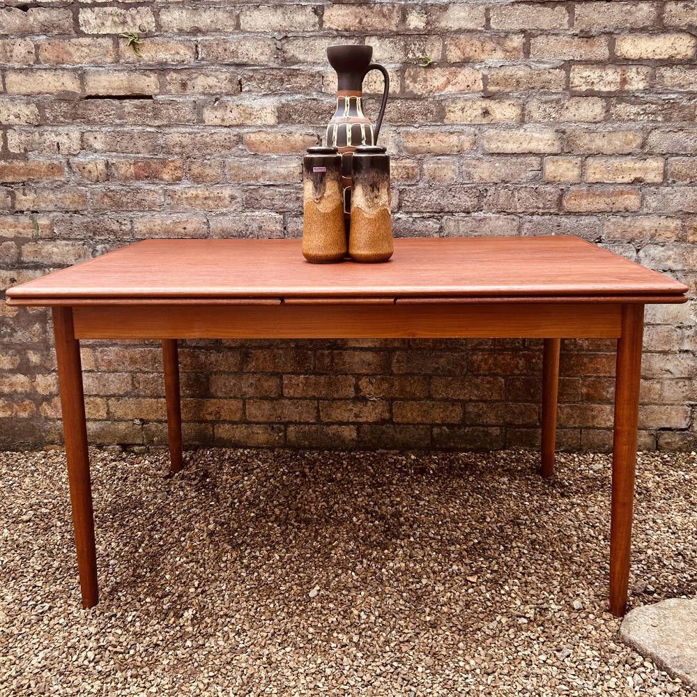 Danish Teak Draw Leaf Extending Dining Table, Circa 1960s photo 795.0
