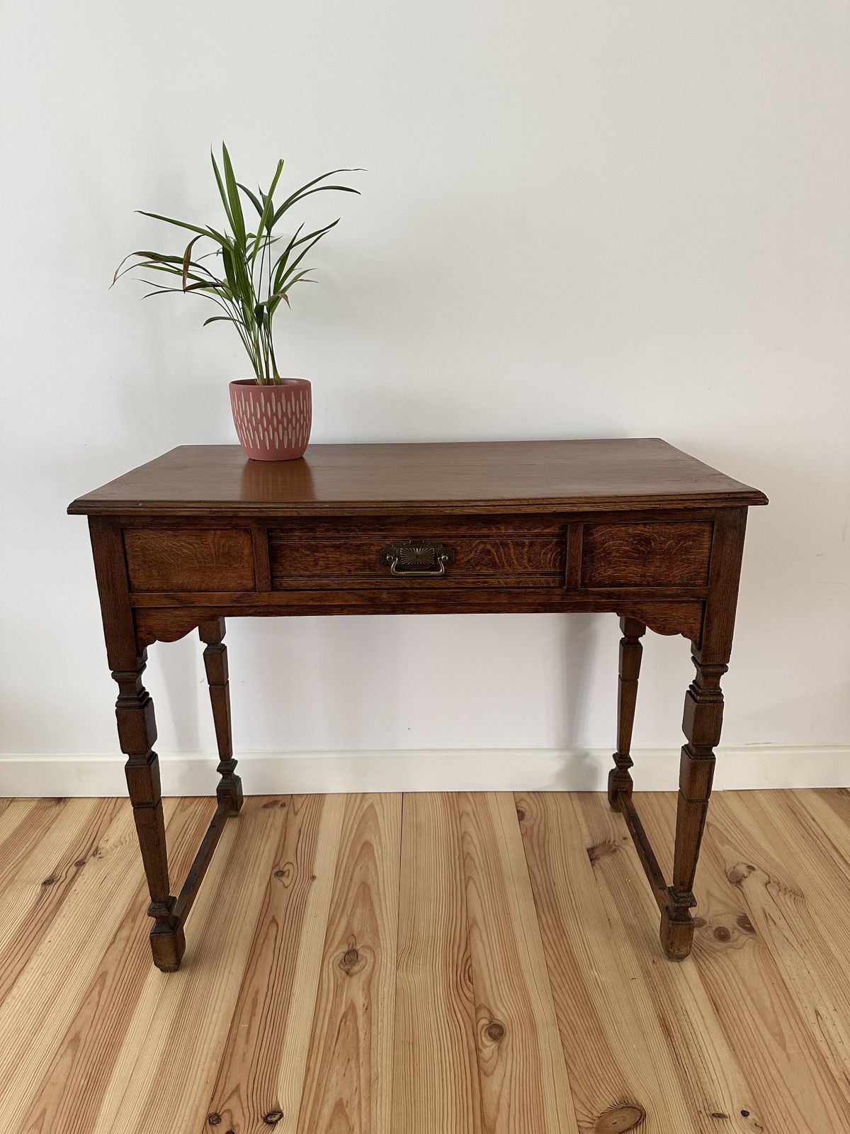 Antique Oak Side Hall Table photo furniture