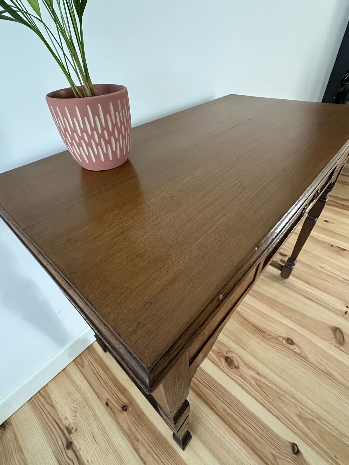 Furniture Antique Oak Side Hall Table photo