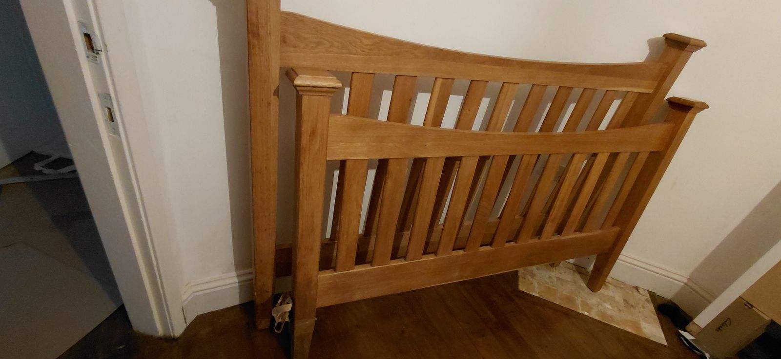 Vintage Style Custom Solid Oak King Size Bedframe And Boards 1920s Style
