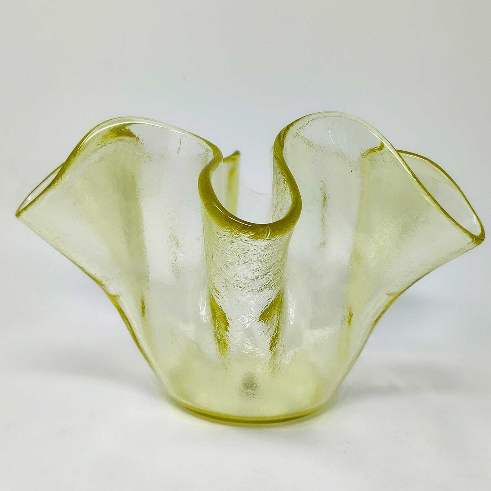 Vase « Fazzoletto » en verre de Murano jaune par Dogi, Italie, années 1970 photo buy