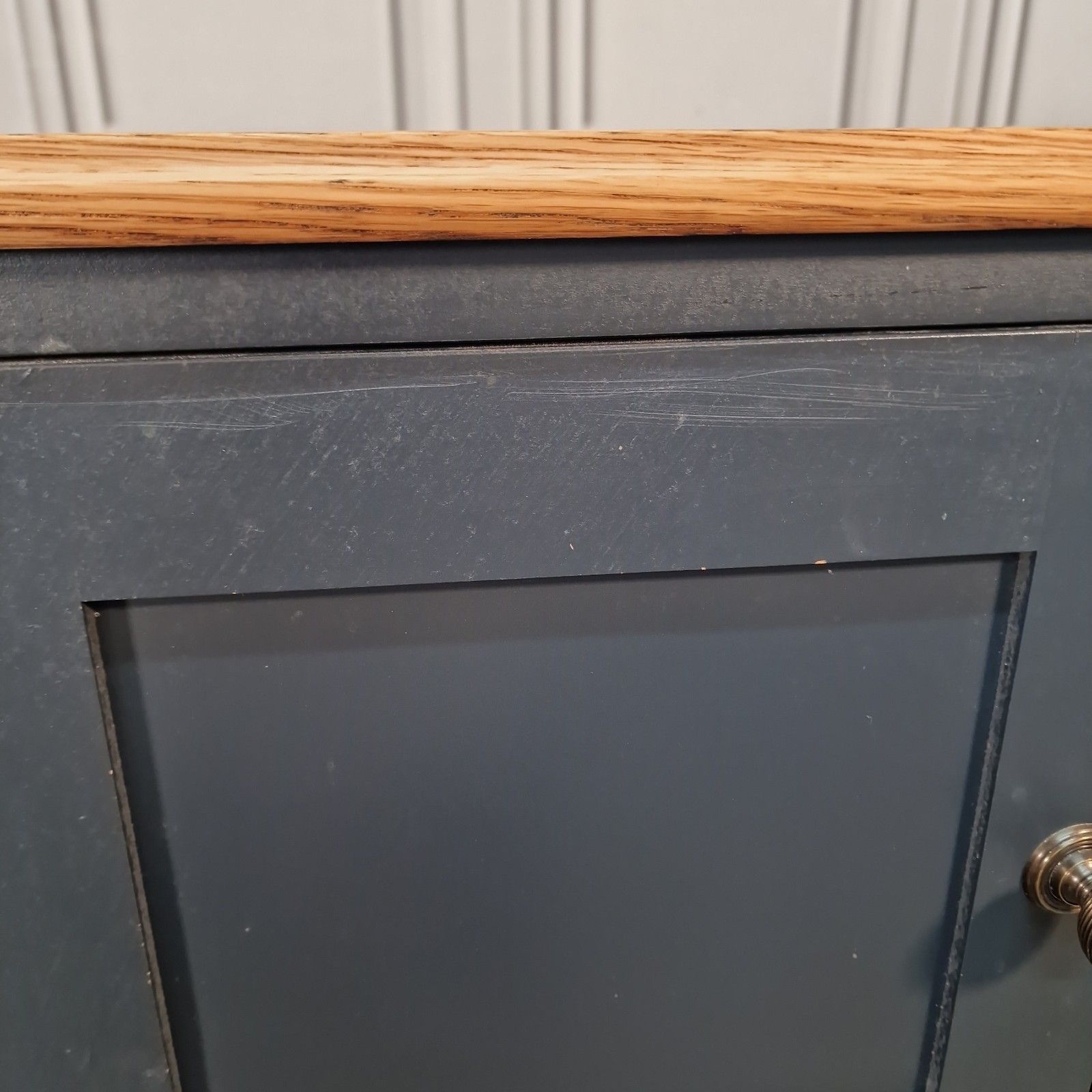 Furniture Vintage Pair Bedside Cabinets Painted Oak Top Wooden Nightstands Pot Cupboards photo