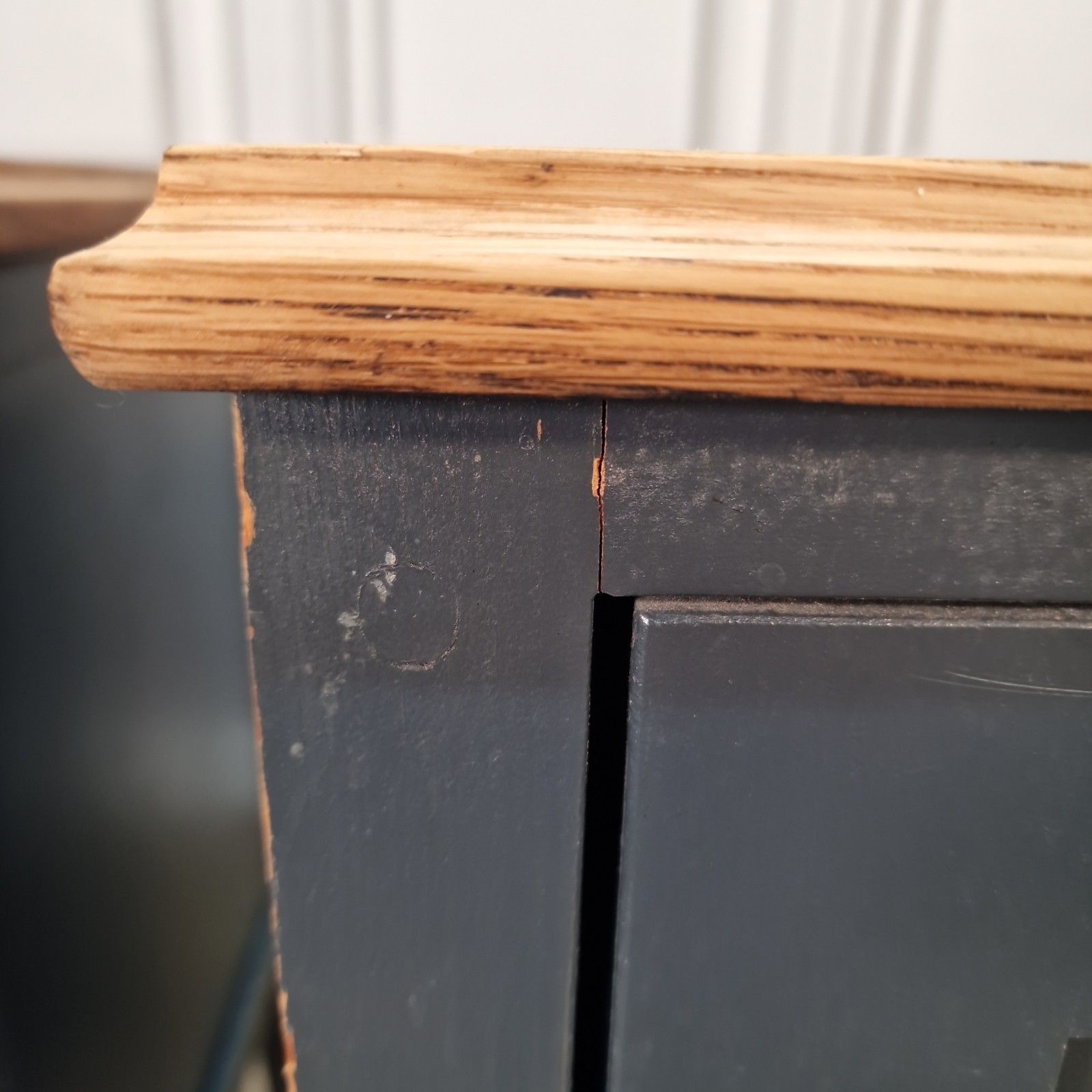 photo buy Vintage Pair Bedside Cabinets Painted Oak Top Wooden Nightstands Pot Cupboards