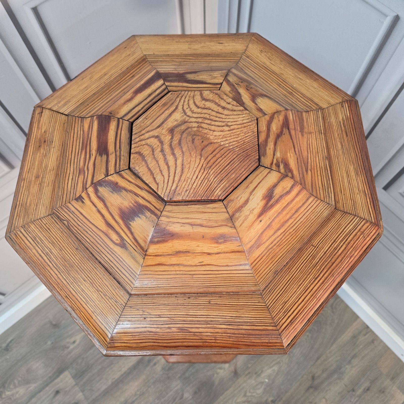 Home Decor Vintage Wooden Church Font Gothic Revival Plant Stand Bust Display Column Table photo