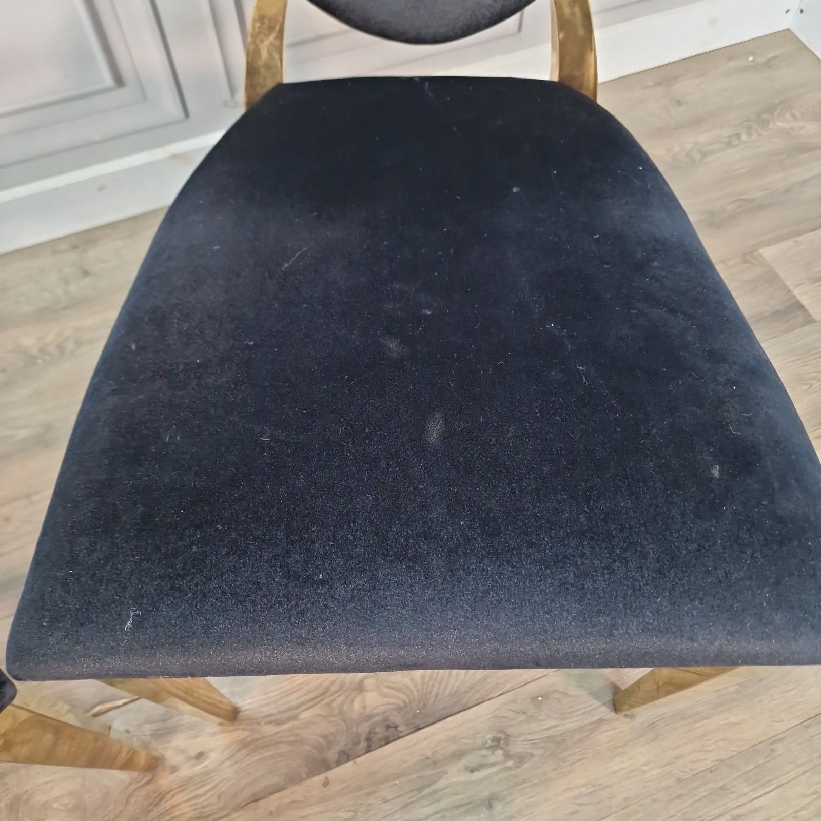 Vintage Dior Style Chairs Gold Upholstered Dining Bedroom Seats Retro Mcm Pair photo vintage