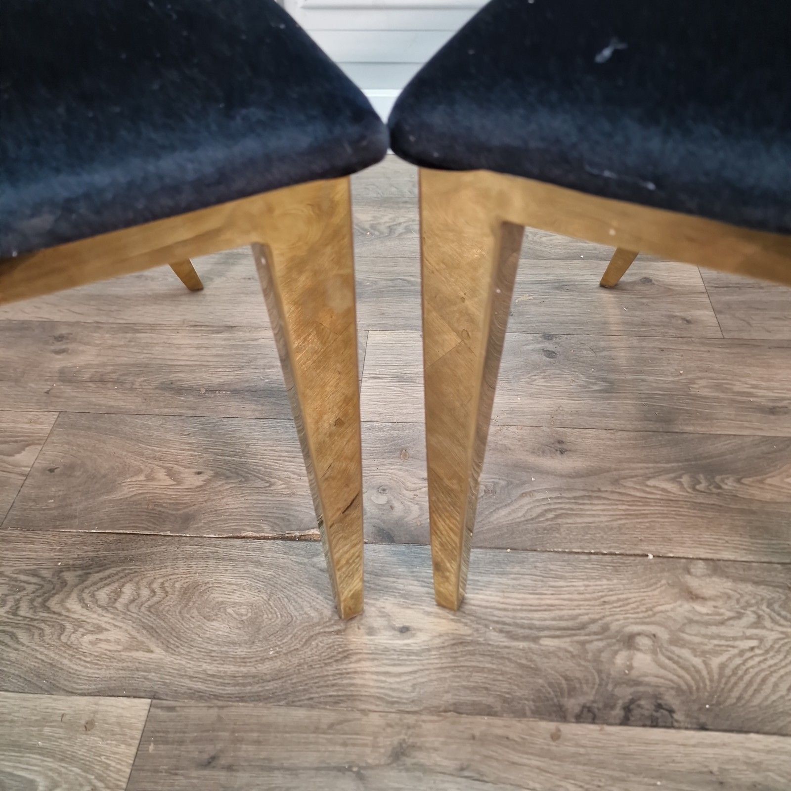 Furniture Vintage Dior Style Chairs Gold Upholstered Dining Bedroom Seats Retro Mcm Pair photo