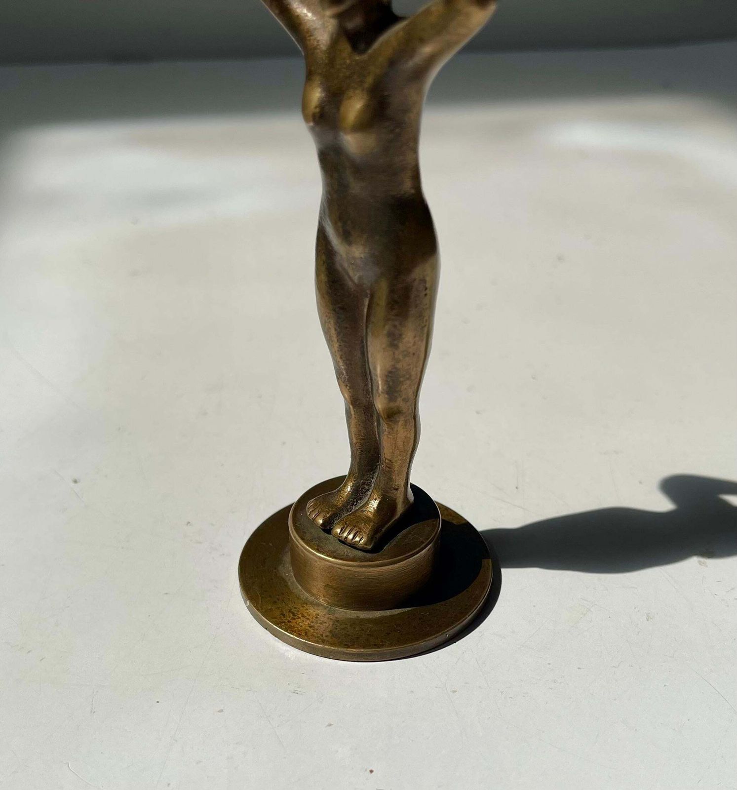 Décapsuleur Art déco en bronze, sculpture figurative, années 1930 photo 176.0