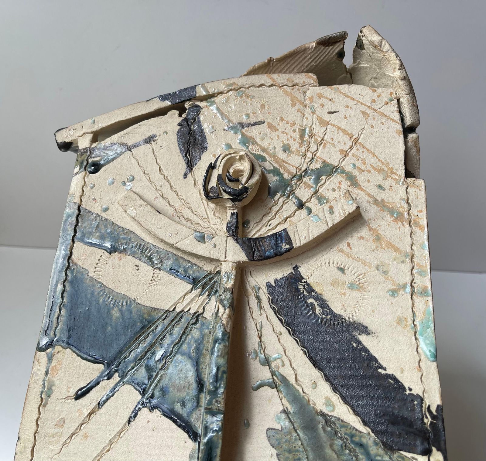 Sculpture céramique abstraite Nell Bernard Leauté « Deconstructed Construct » photo vintage