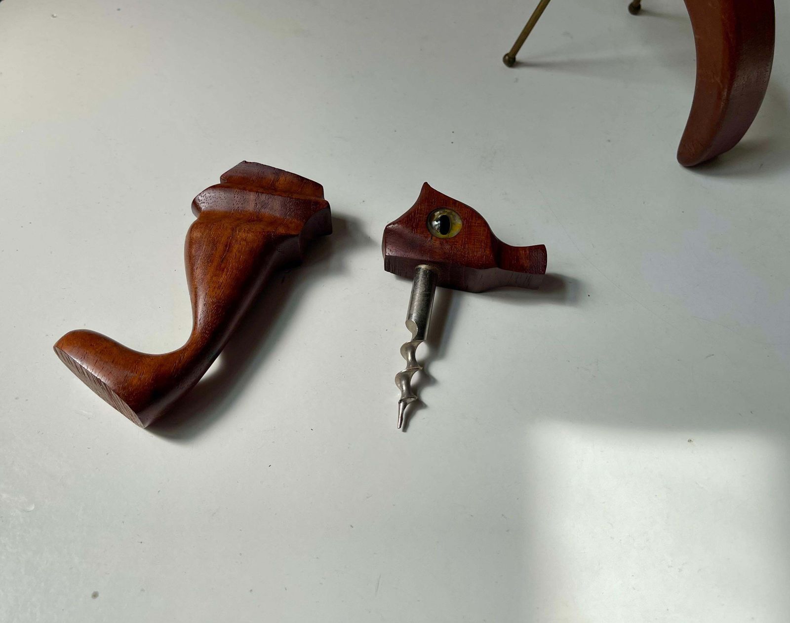 Vintage Danish Seahorse Corkscrew & Lobster Bottle Opener In Teak, 1960s photo 241.0