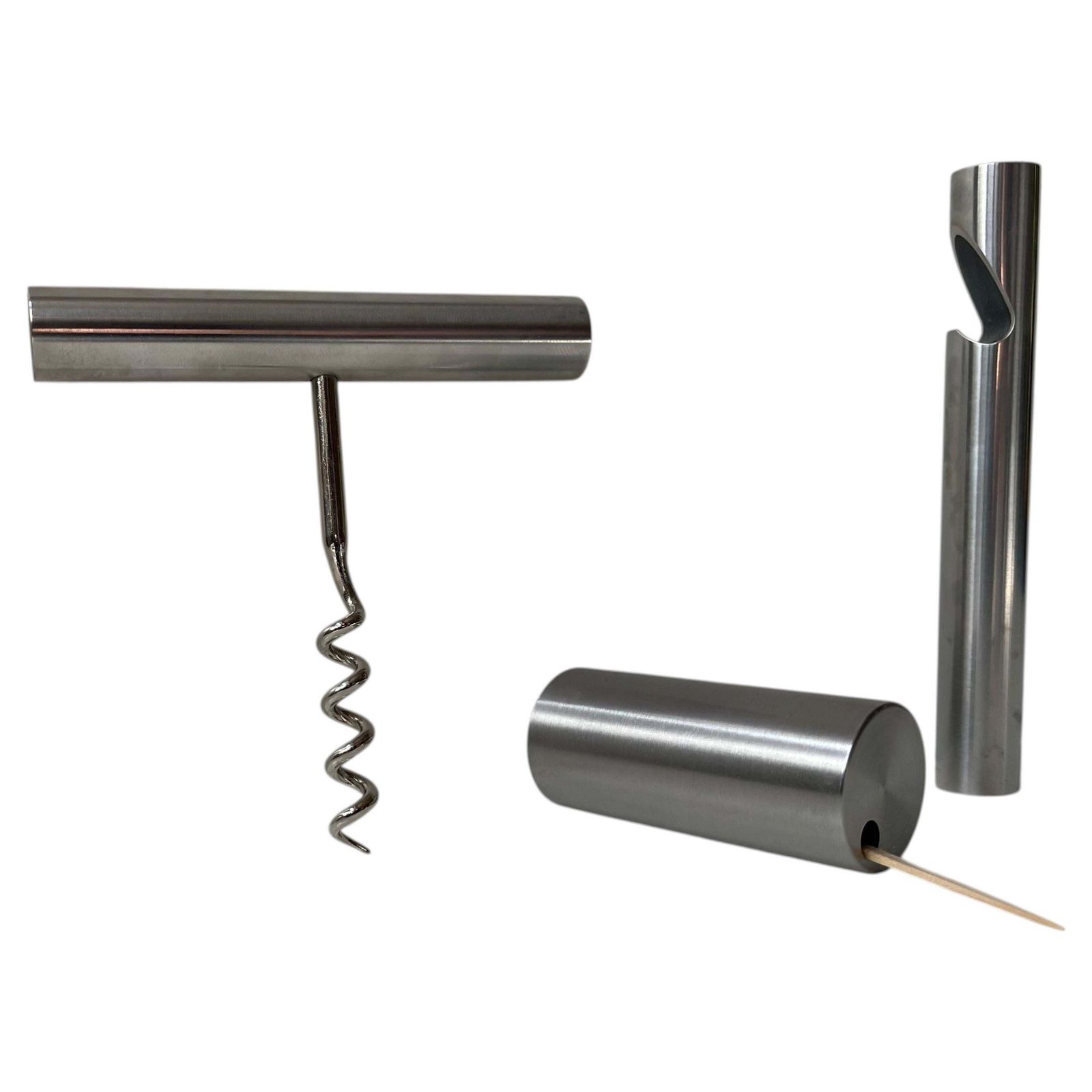 Arne Jacobsen Corkscrew, Bottle Opener And Toothpick Dispenser For Stelton