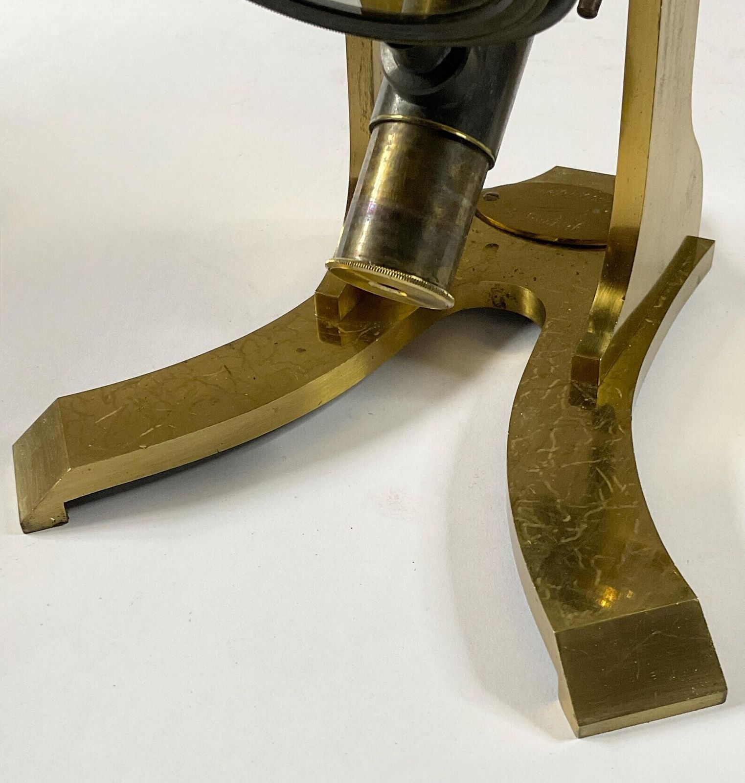 Prachtige Victoriaanse messing microscoop in koffer, James Parkes & Son, Birmingham - ca. 1860-1870. photo vintage