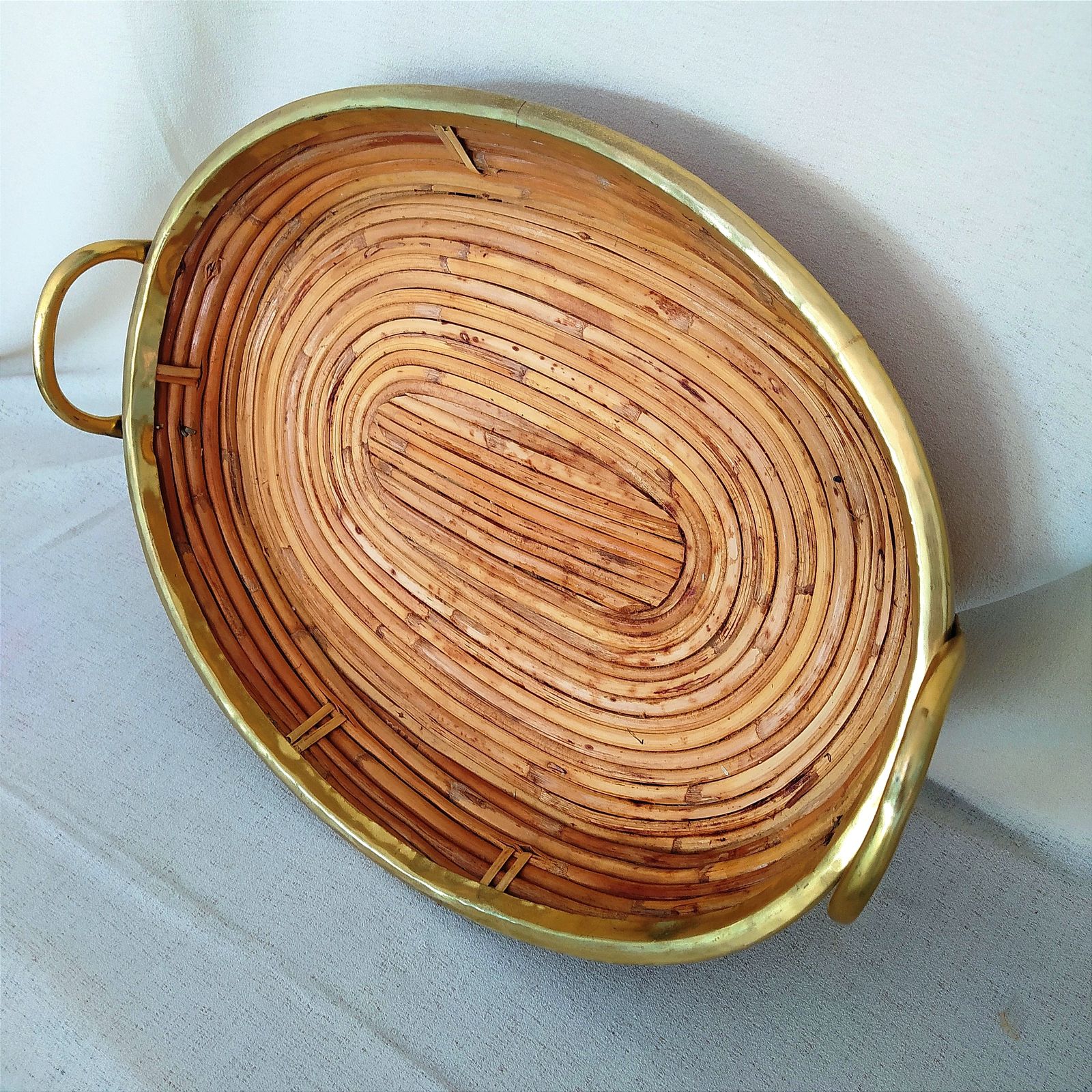 1970's Large Pencil Reed Basket. photo furniture