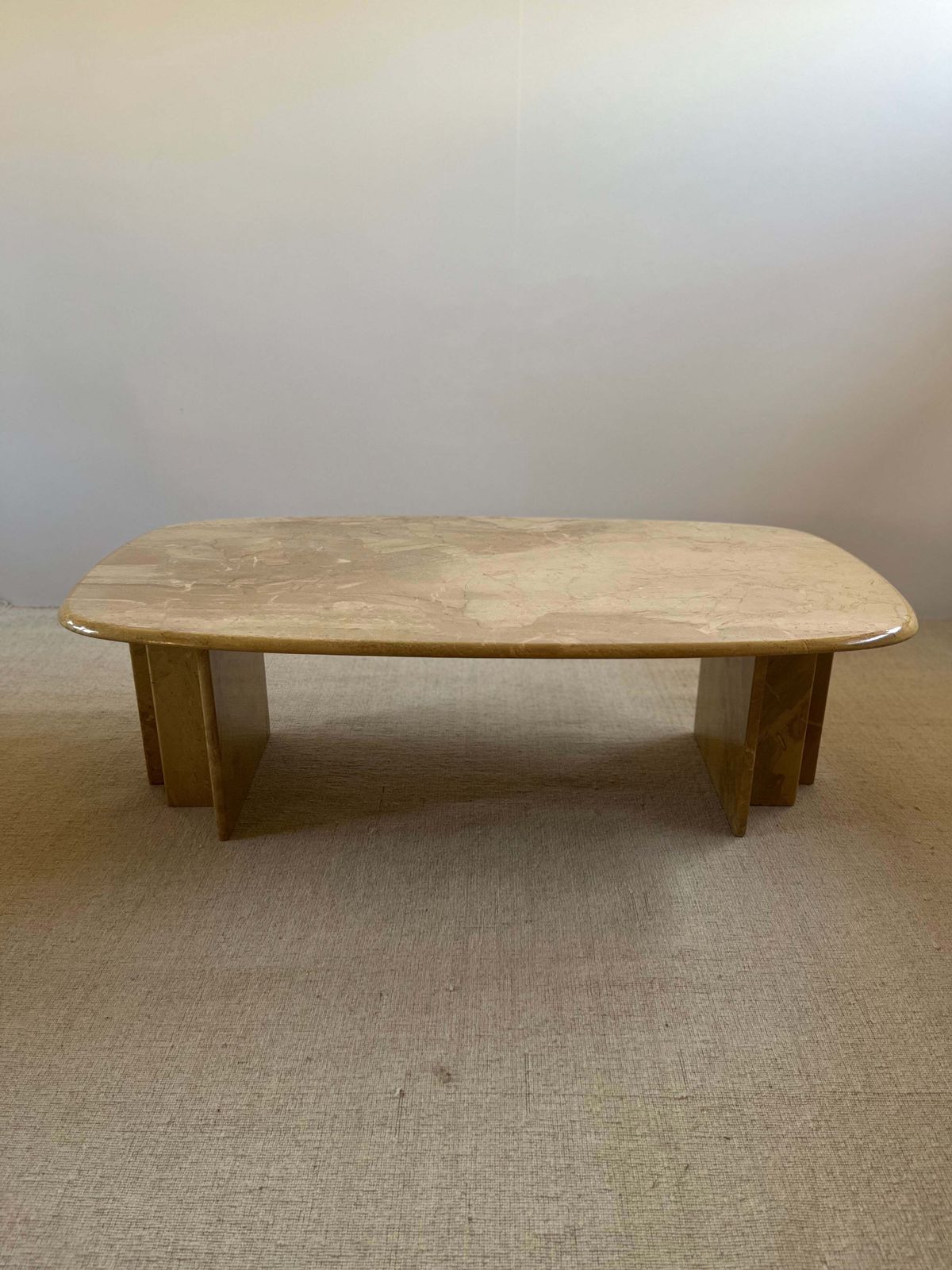 Ochre Marble Coffee Table. C.1970 photo furniture