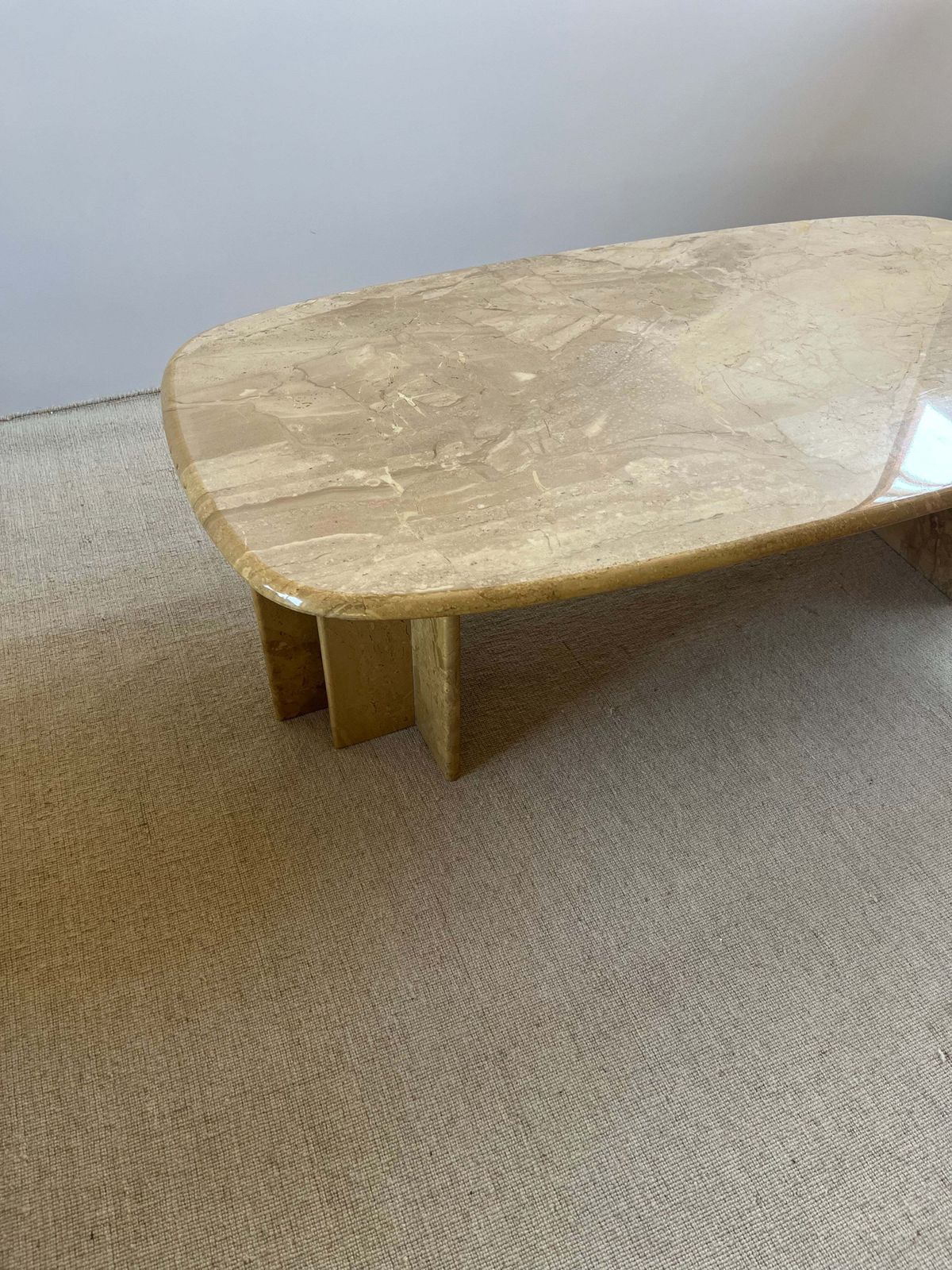 Ochre Marble Coffee Table. C.1970 photo for sale