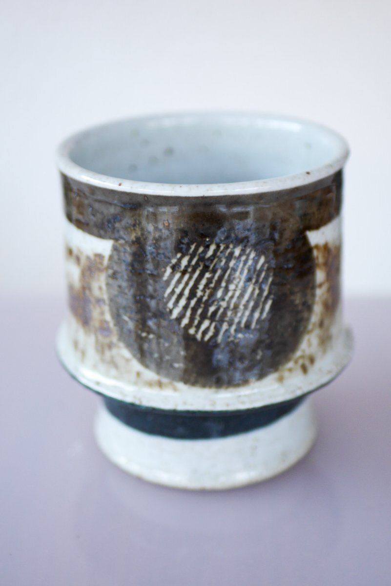 Vase céramique mid-century moderniste Rörstrand, par Inger Persson, Suède, années 1970