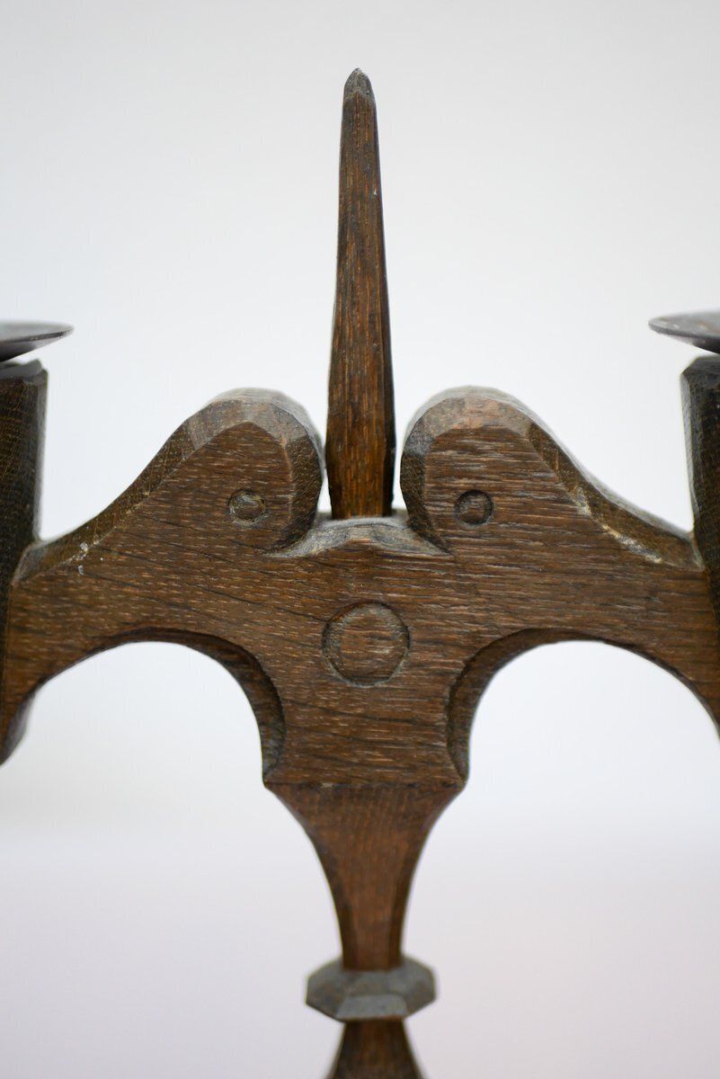 photo buy Swedish Wooden Candleolders From Taserud, 1955, Set Of 2