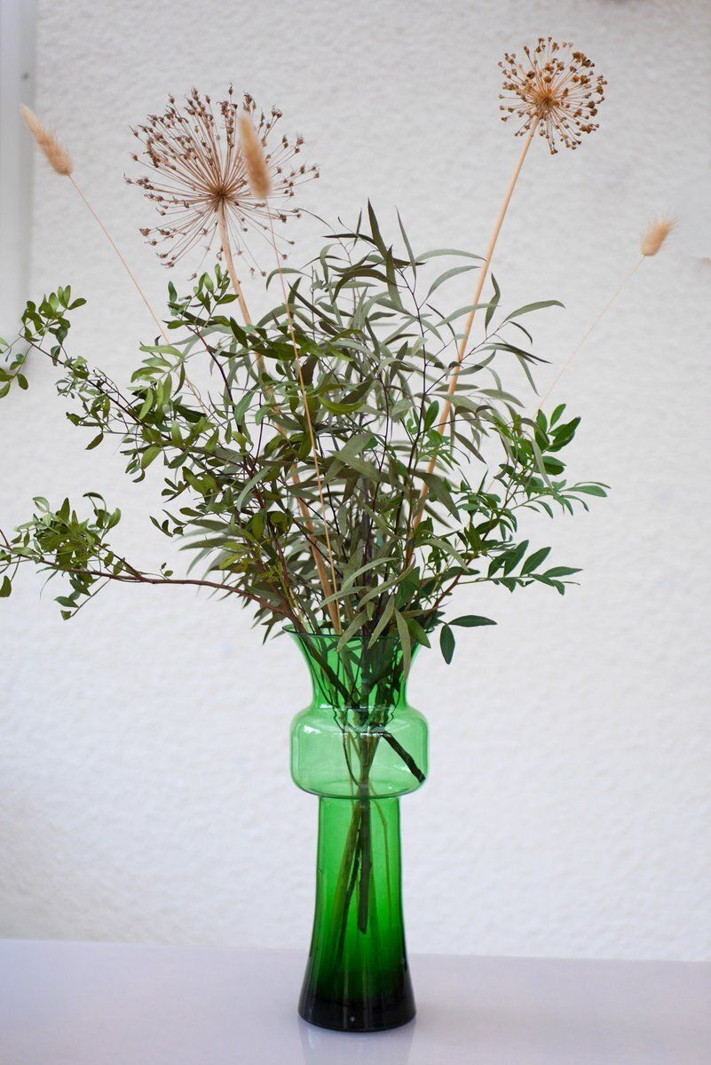 Large Green Tang Li Vase By Morales Schildt For Kosta photo for sale