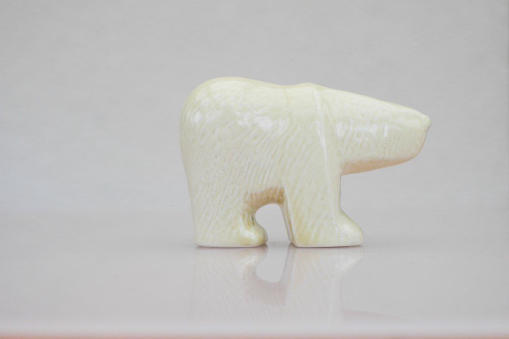 Figurine ours polaire en grès émaillé par Lisa Larson pour Gustavsberg, années 1970 photo vintage